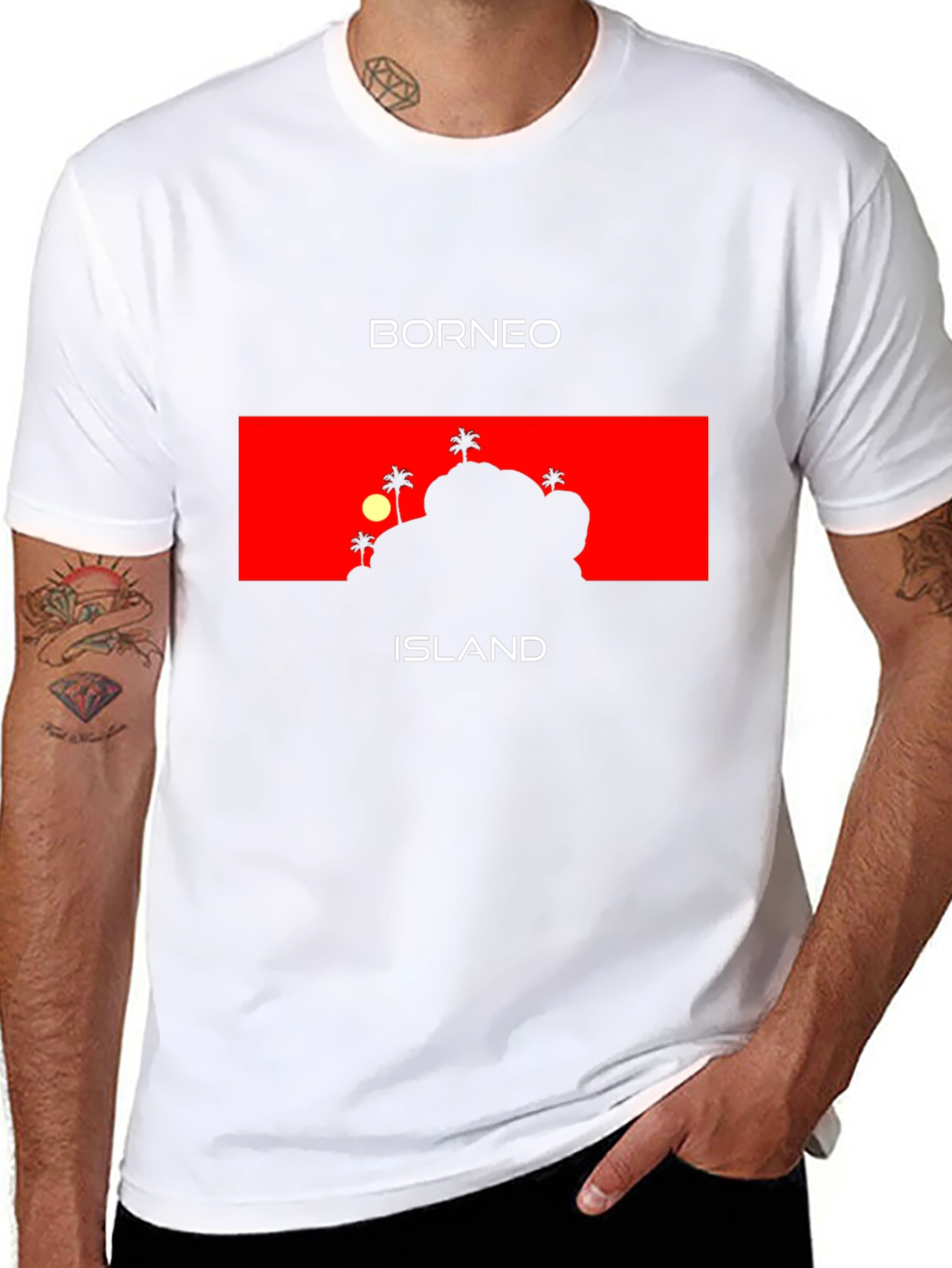 Borneo Island Graphic T-Shirt - Tropical Vacation Tee