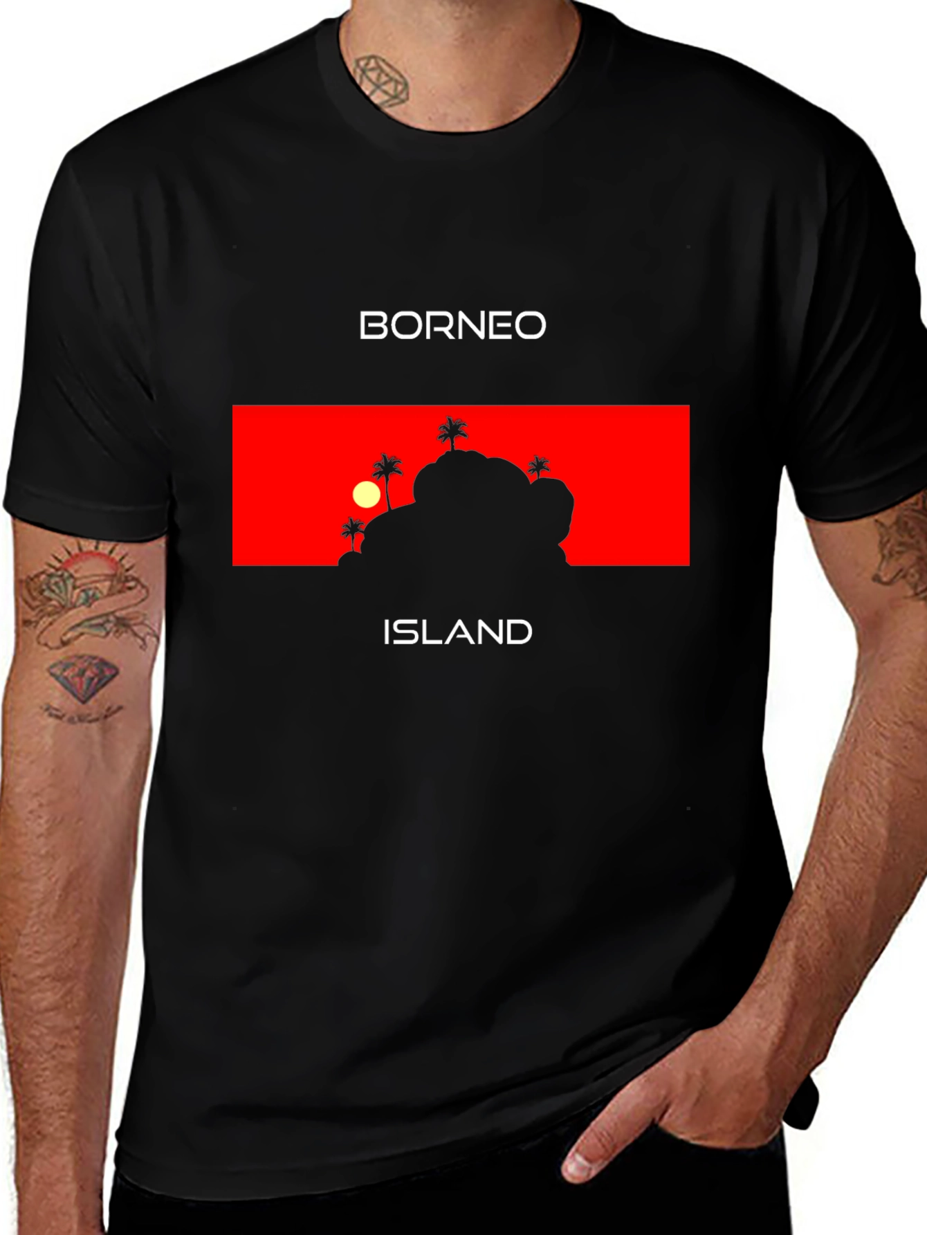 Borneo Island Graphic T-Shirt - Tropical Vacation Tee