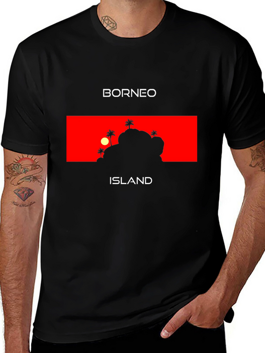 Borneo Island Graphic T-Shirt - Tropical Vacation Tee