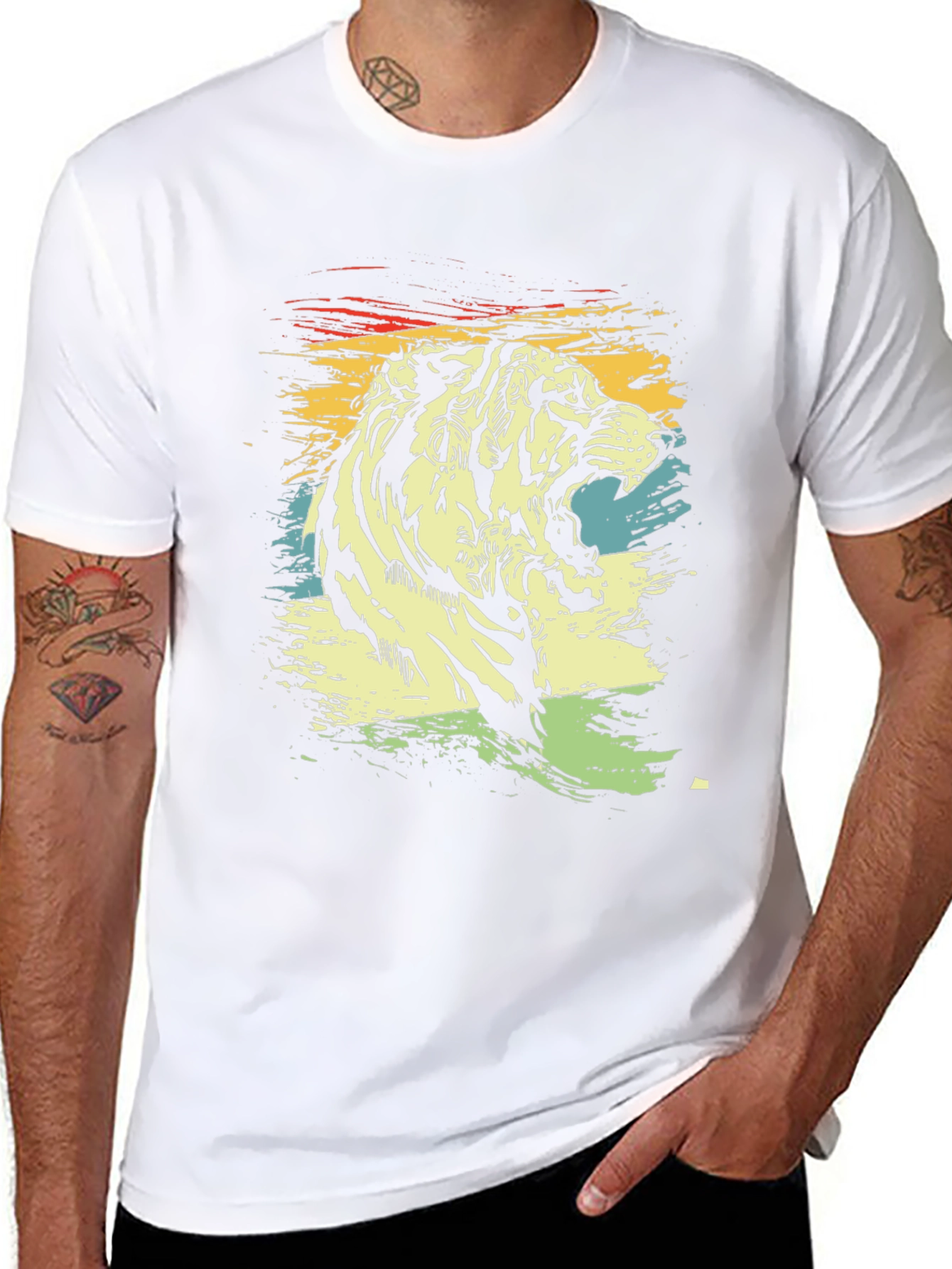 Retro Tiger Graphic T-Shirt - Black