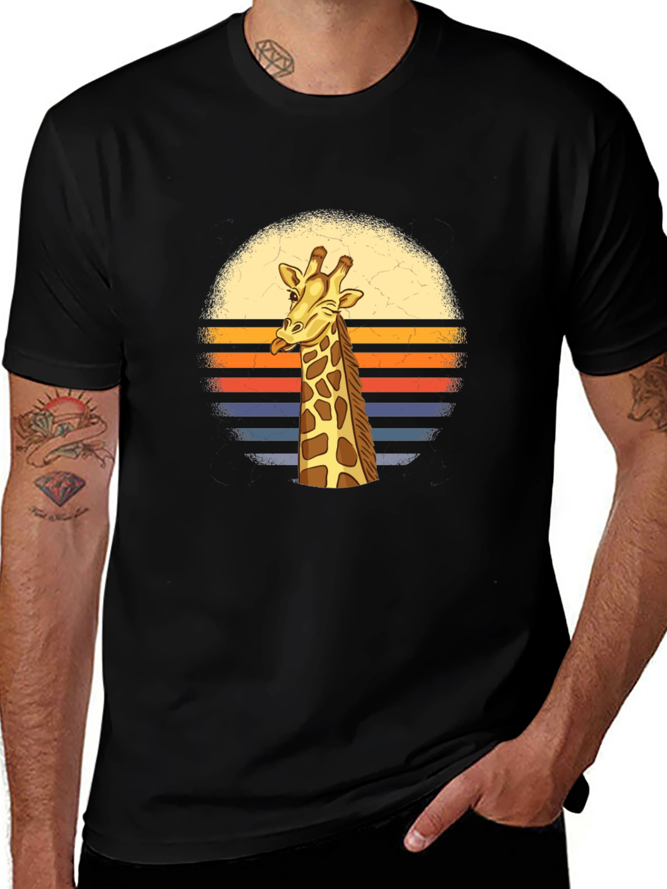 Retro Giraffe T-Shirt - Stylish Graphic Tee