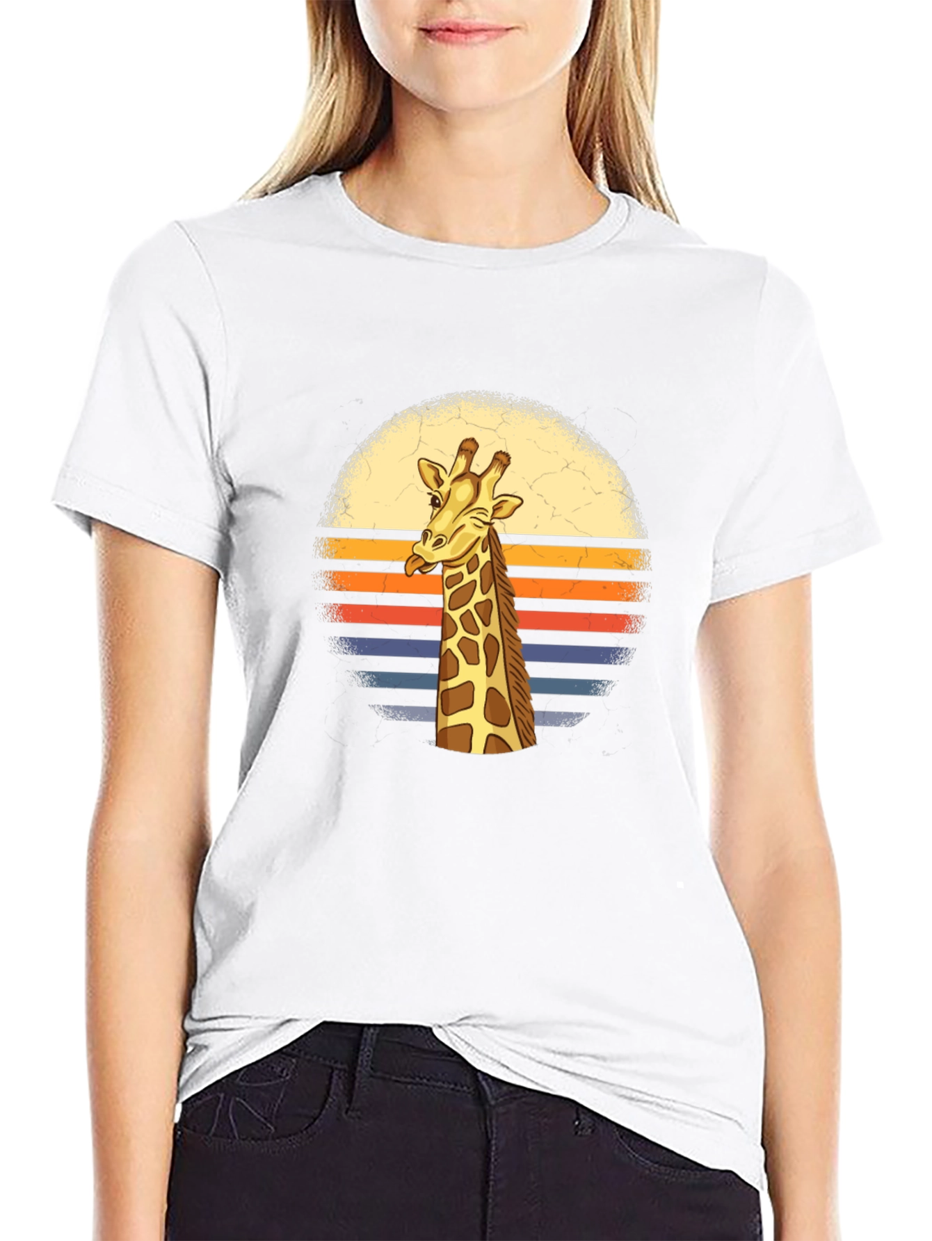 Retro Giraffe T-Shirt - Stylish Graphic Tee