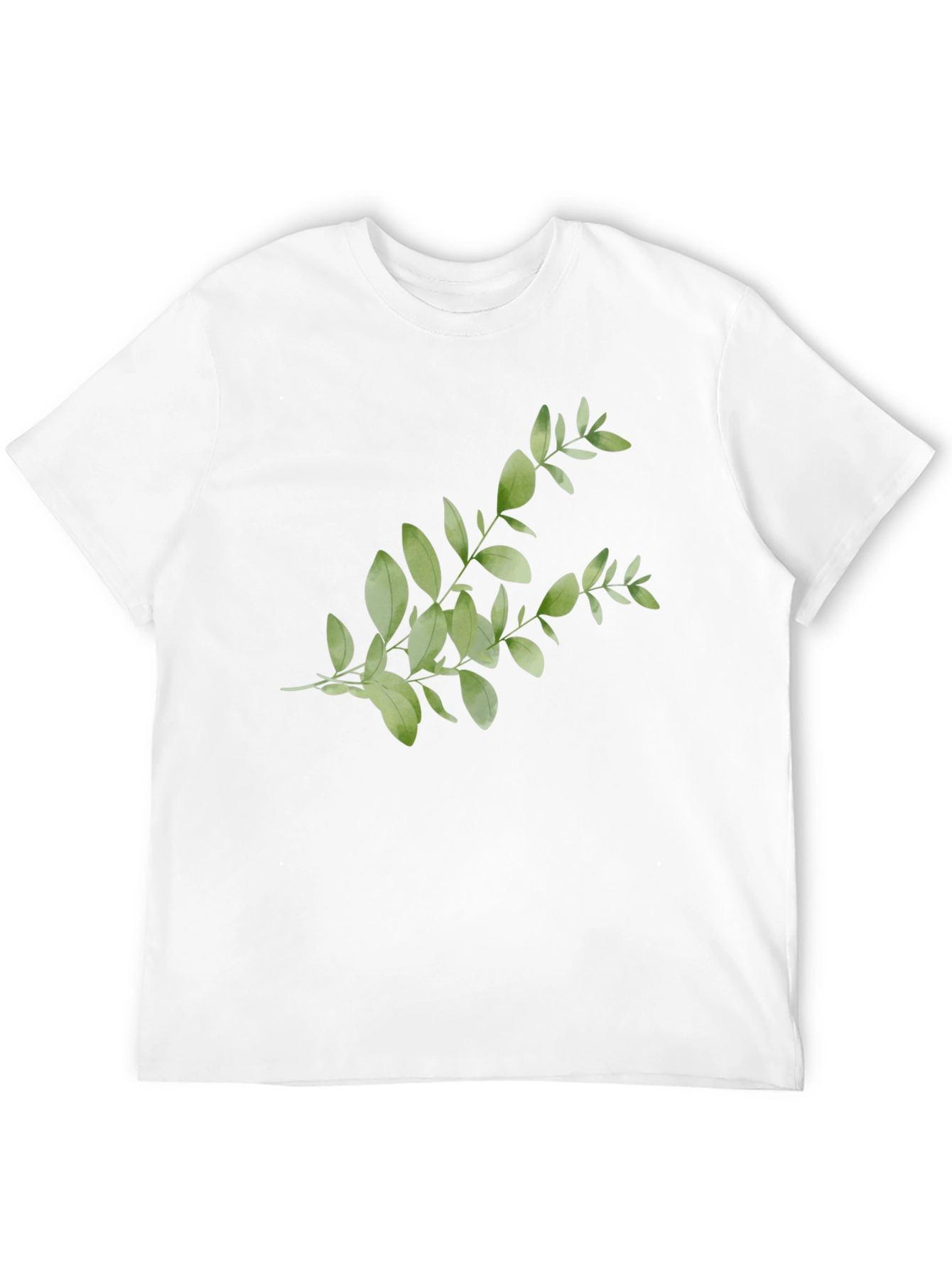 Botanical Print Tee - Black Casual Cotton Shirt