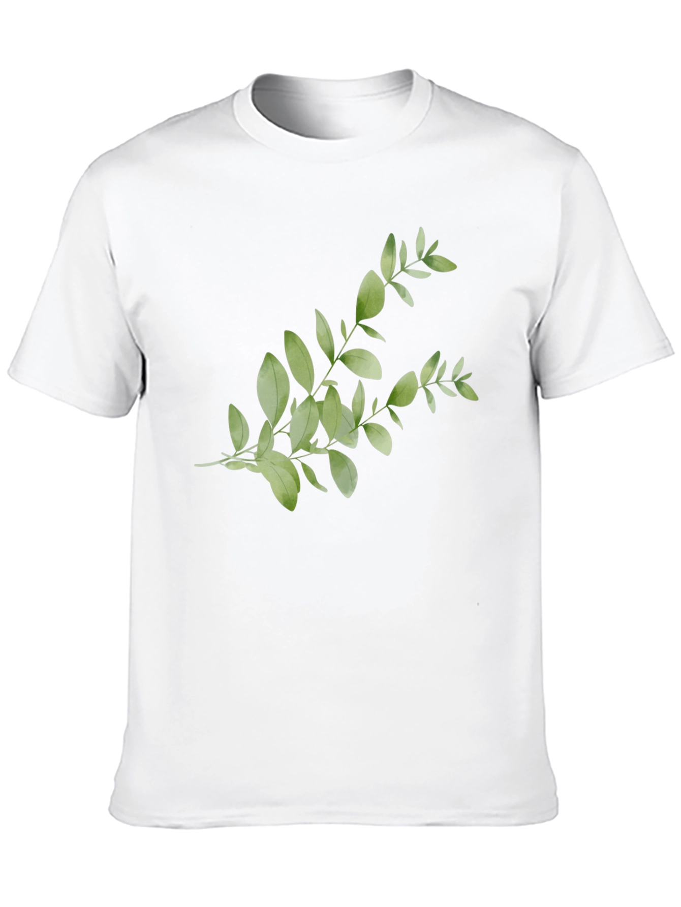 Botanical Print Tee - Black Casual Cotton Shirt
