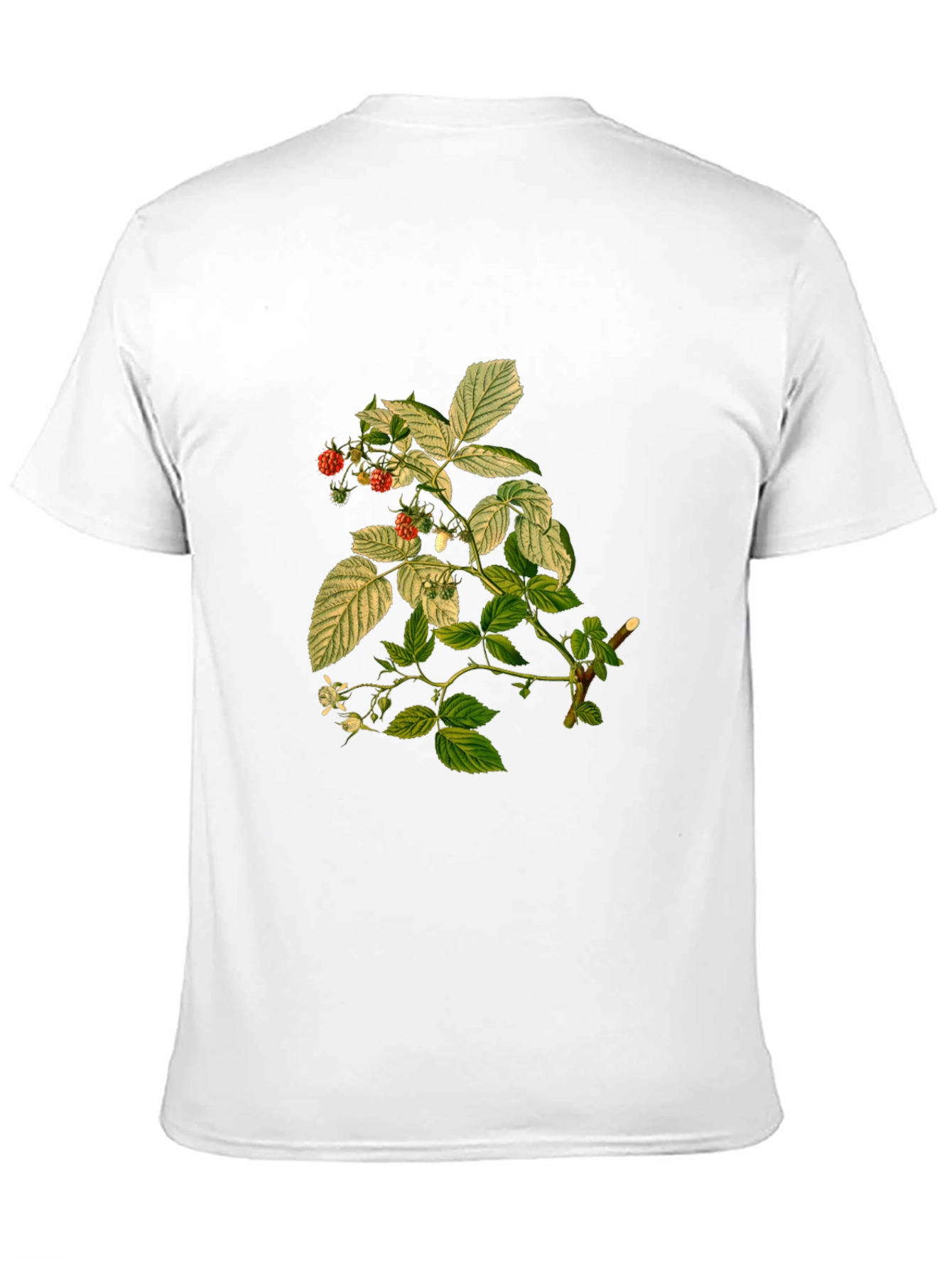 Botanical Berry Print Black T-Shirt