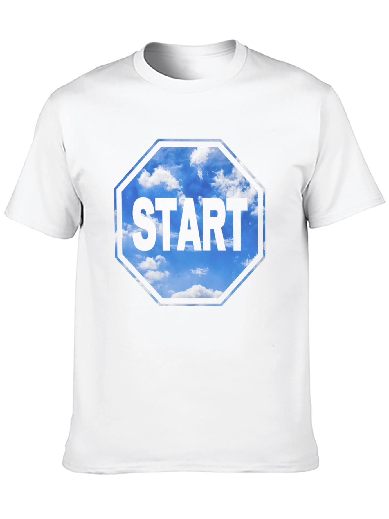 Start Sky Graphic Tee - Black Cotton Blend Shirt