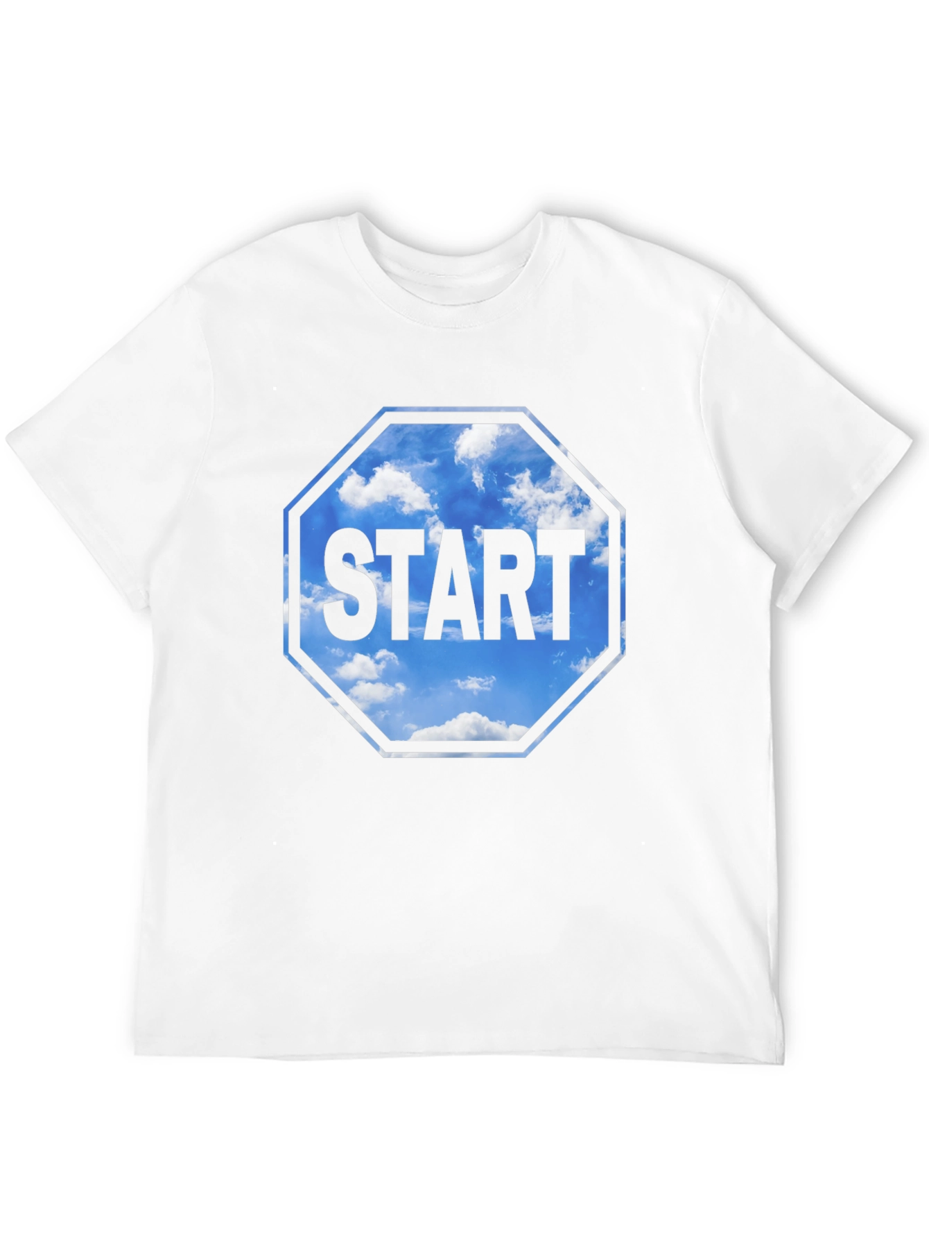 Start Sky Graphic Tee - Black Cotton Blend Shirt
