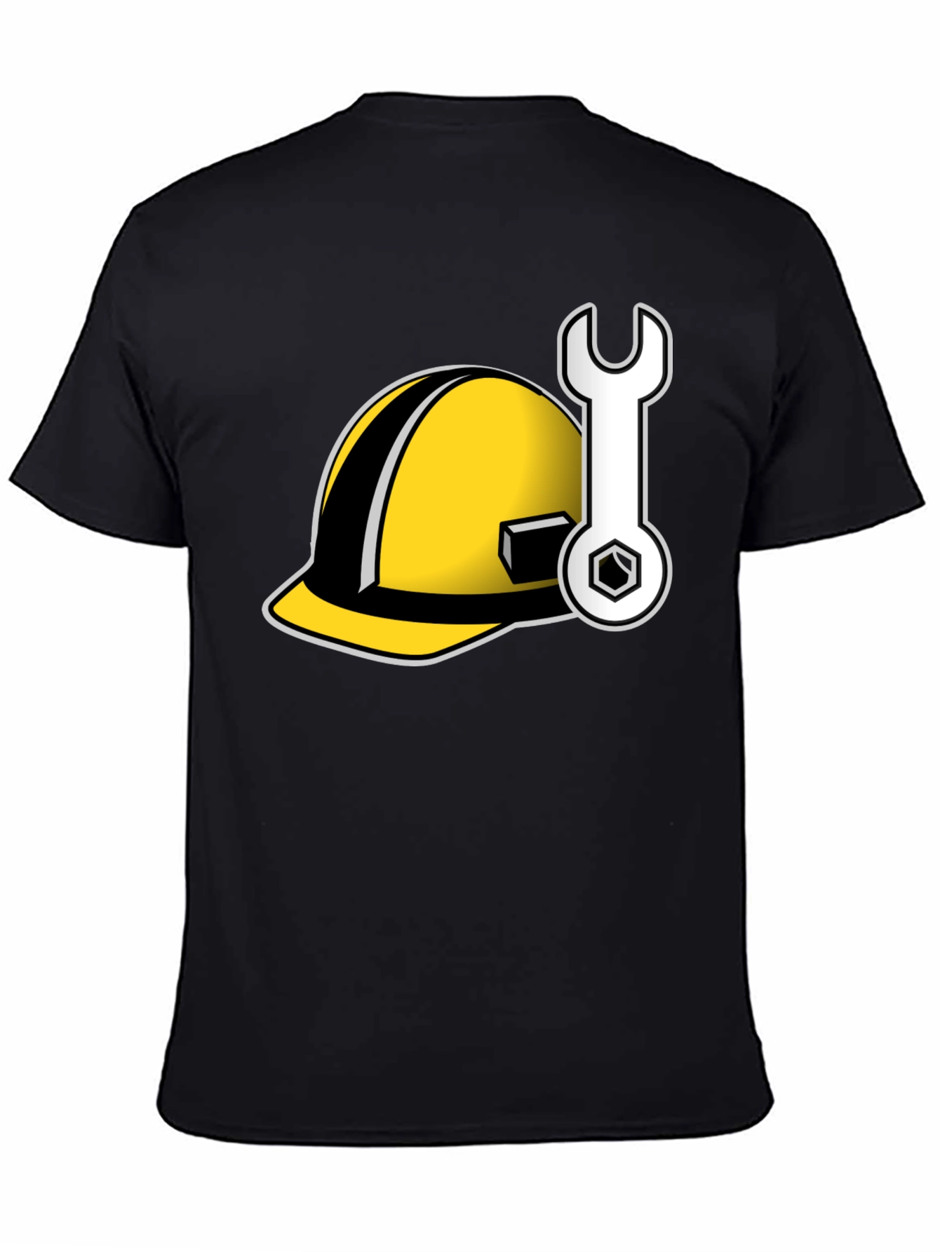 Construction Worker Tee: Hard Hat & Wrench Graphic