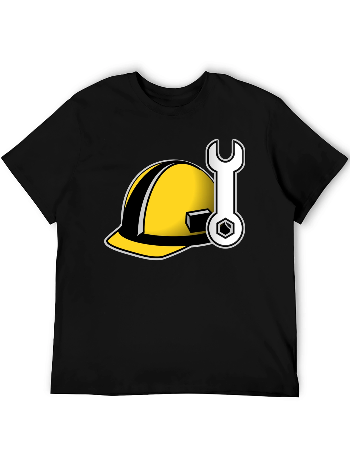 Construction Worker Tee: Hard Hat & Wrench Graphic