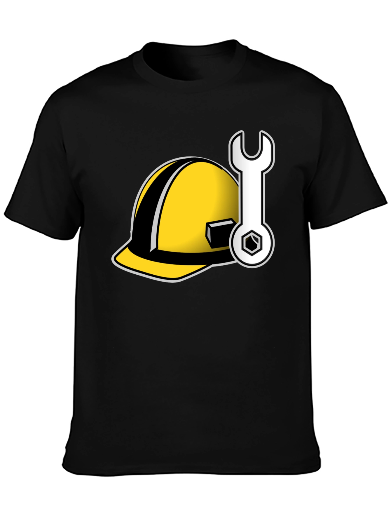Construction Worker Tee: Hard Hat & Wrench Graphic