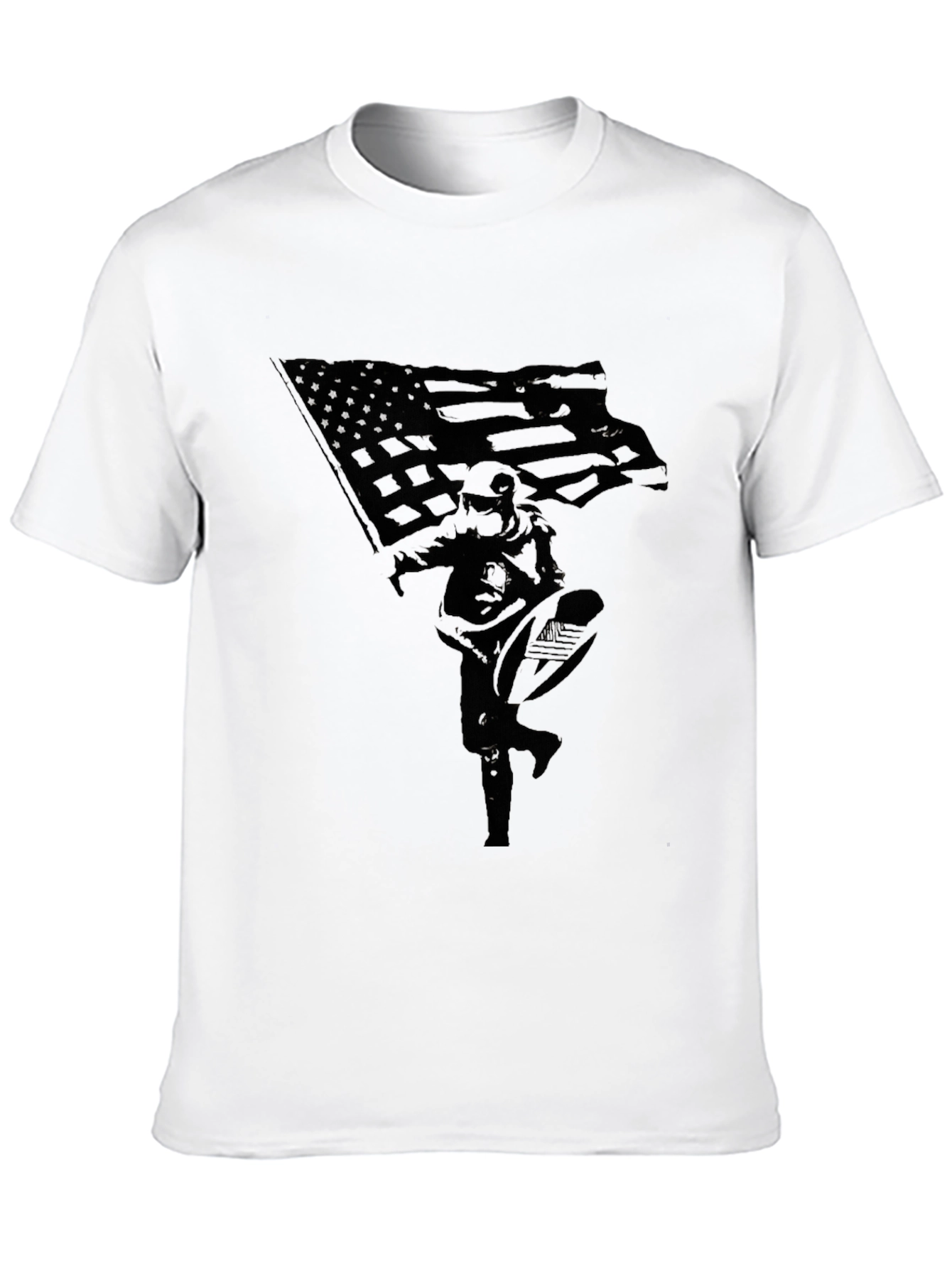 Patriotic Soldier Graphic Tee - Black