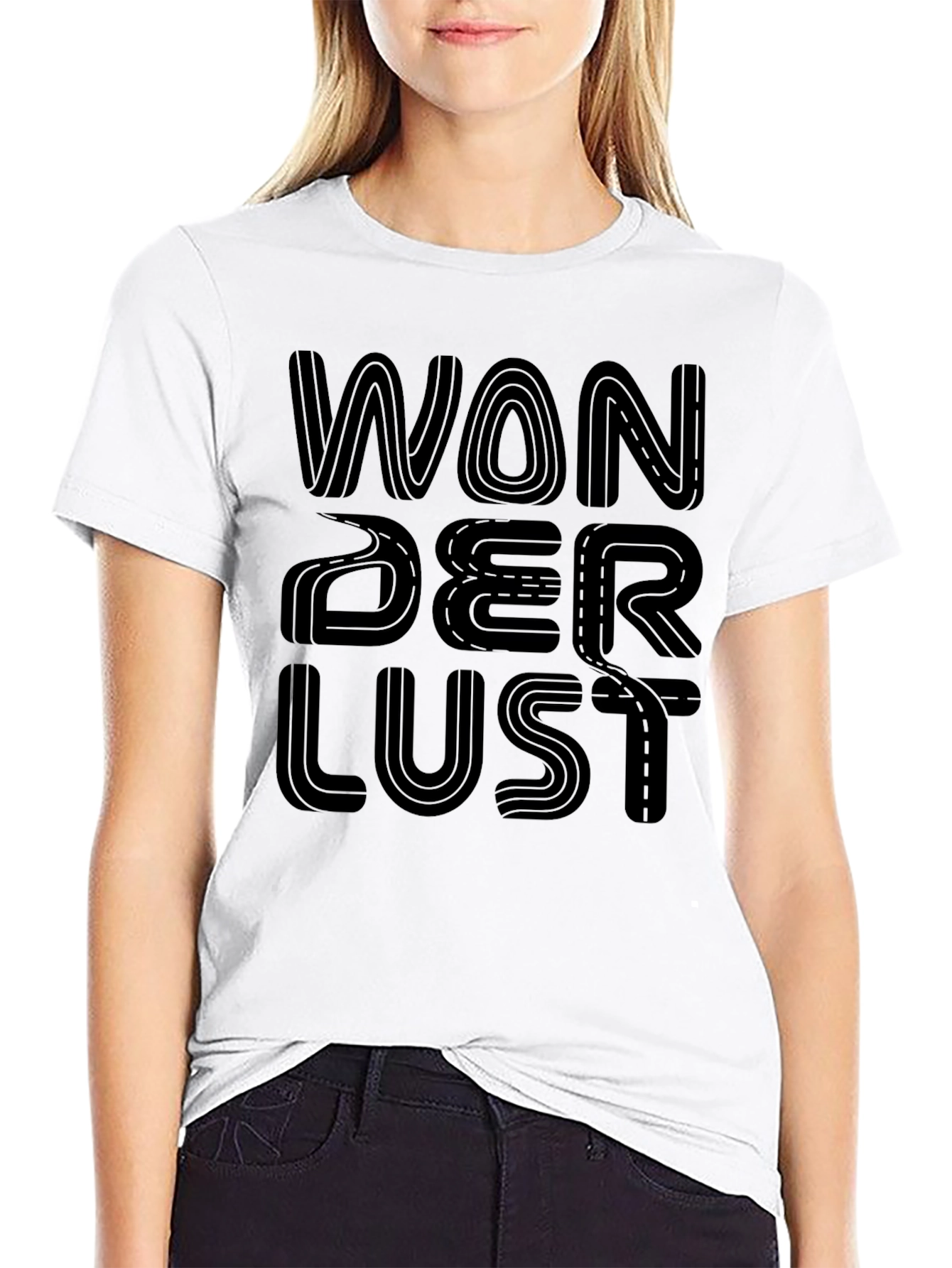 Wanderlust Road Trip Graphic Tee - Black