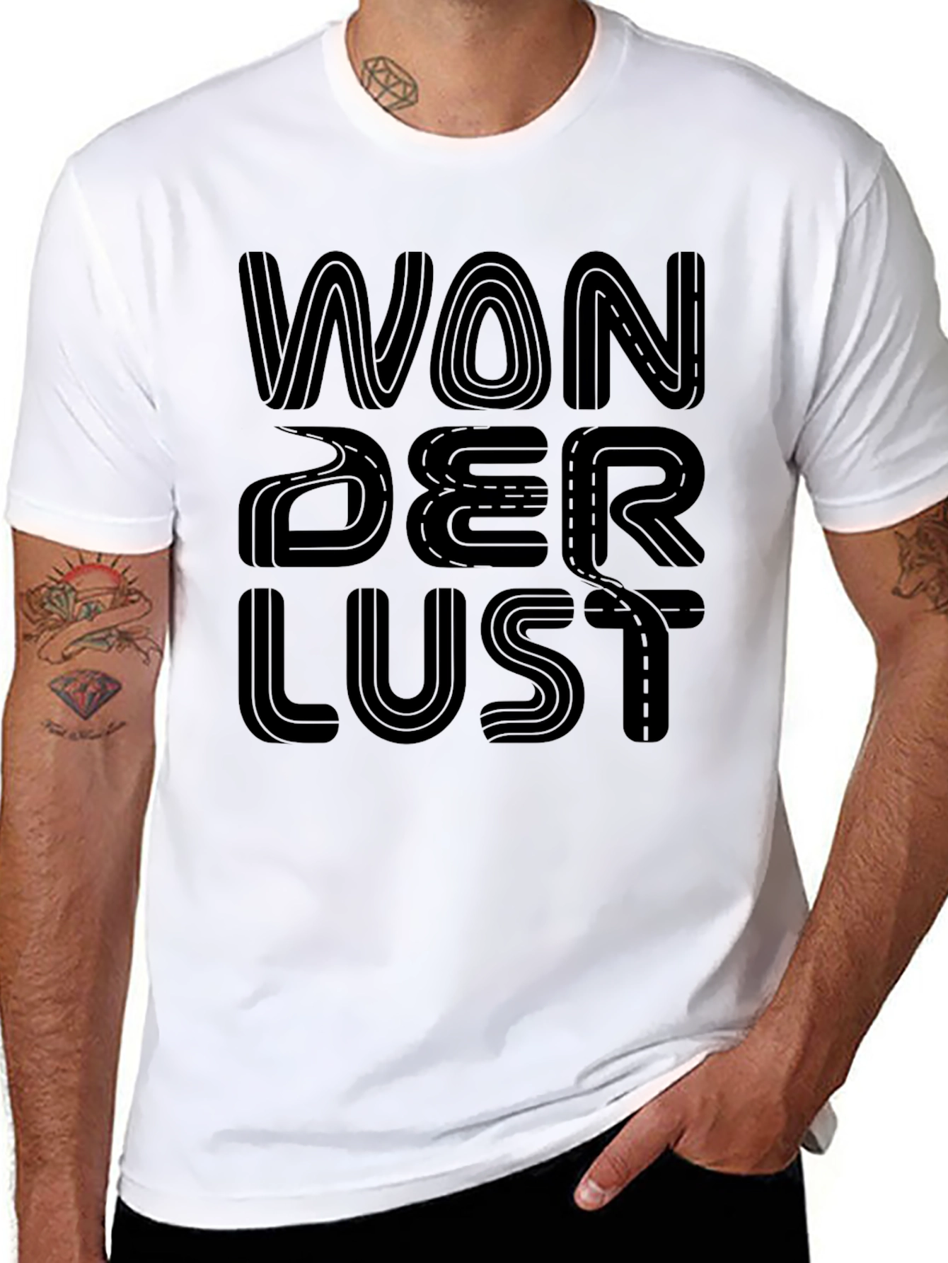 Wanderlust Road Trip Graphic Tee - Black