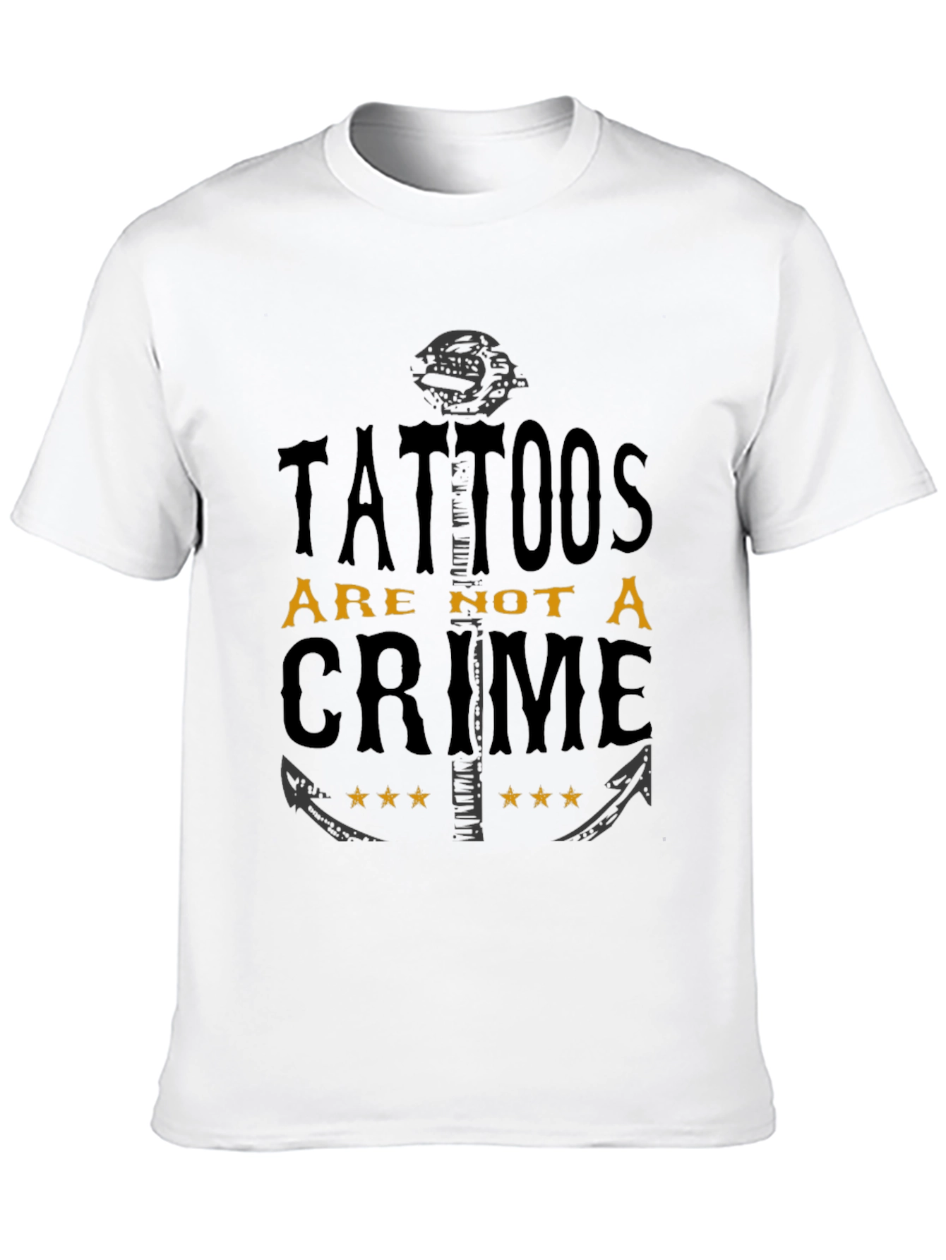 Tattoos Are Not a Crime Black Graphic T-Shirt