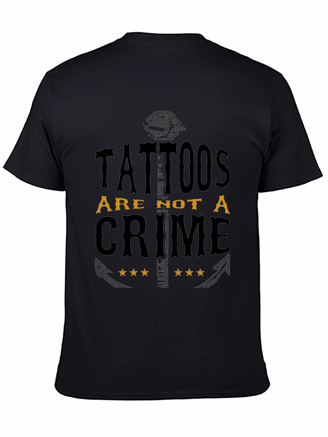Tattoos Are Not a Crime Black Graphic T-Shirt