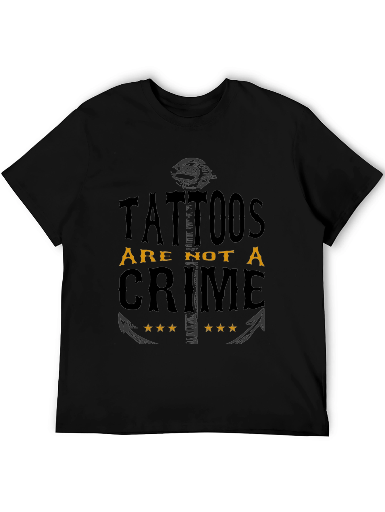 Tattoos Are Not a Crime Black Graphic T-Shirt