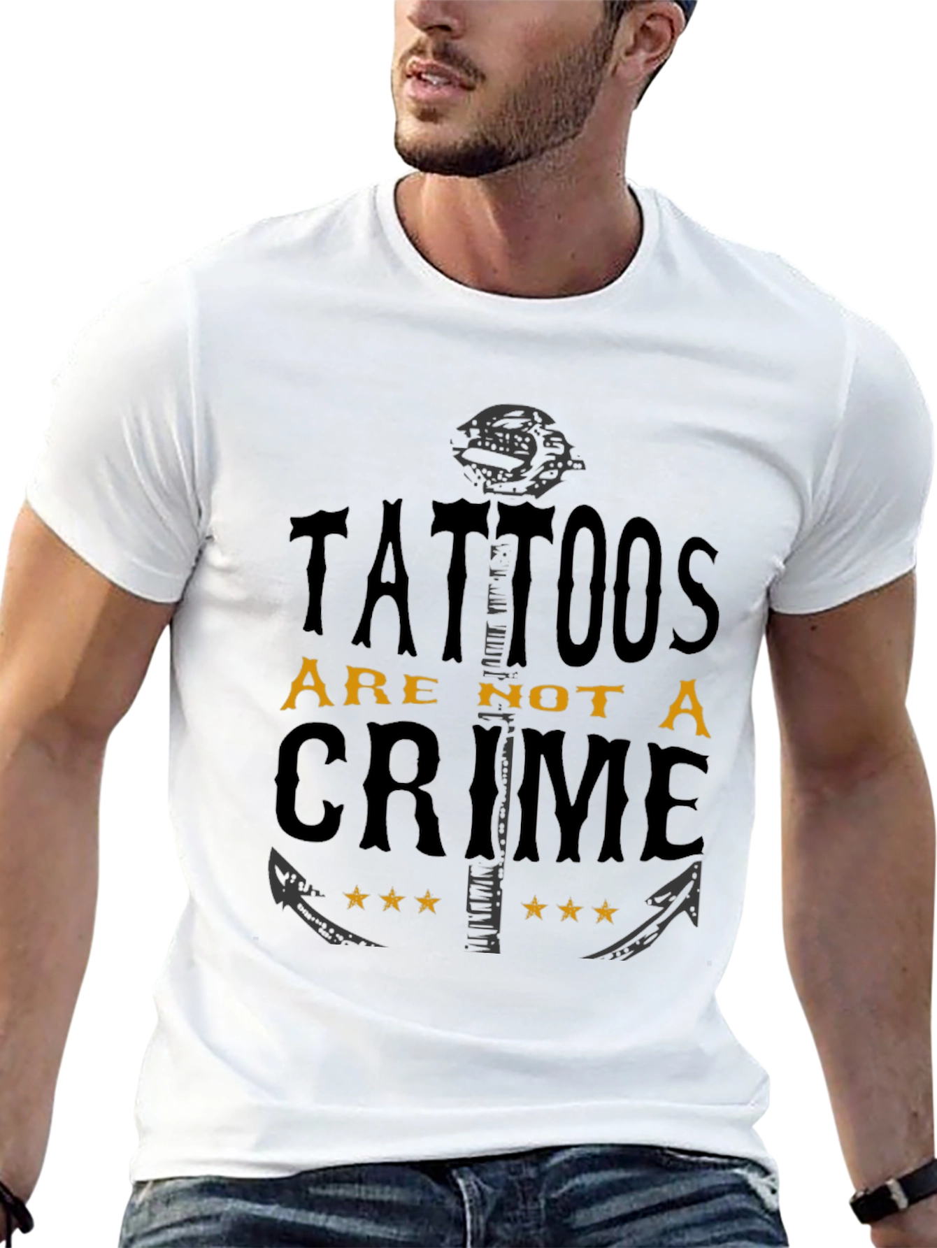 Tattoos Are Not a Crime Black Graphic T-Shirt