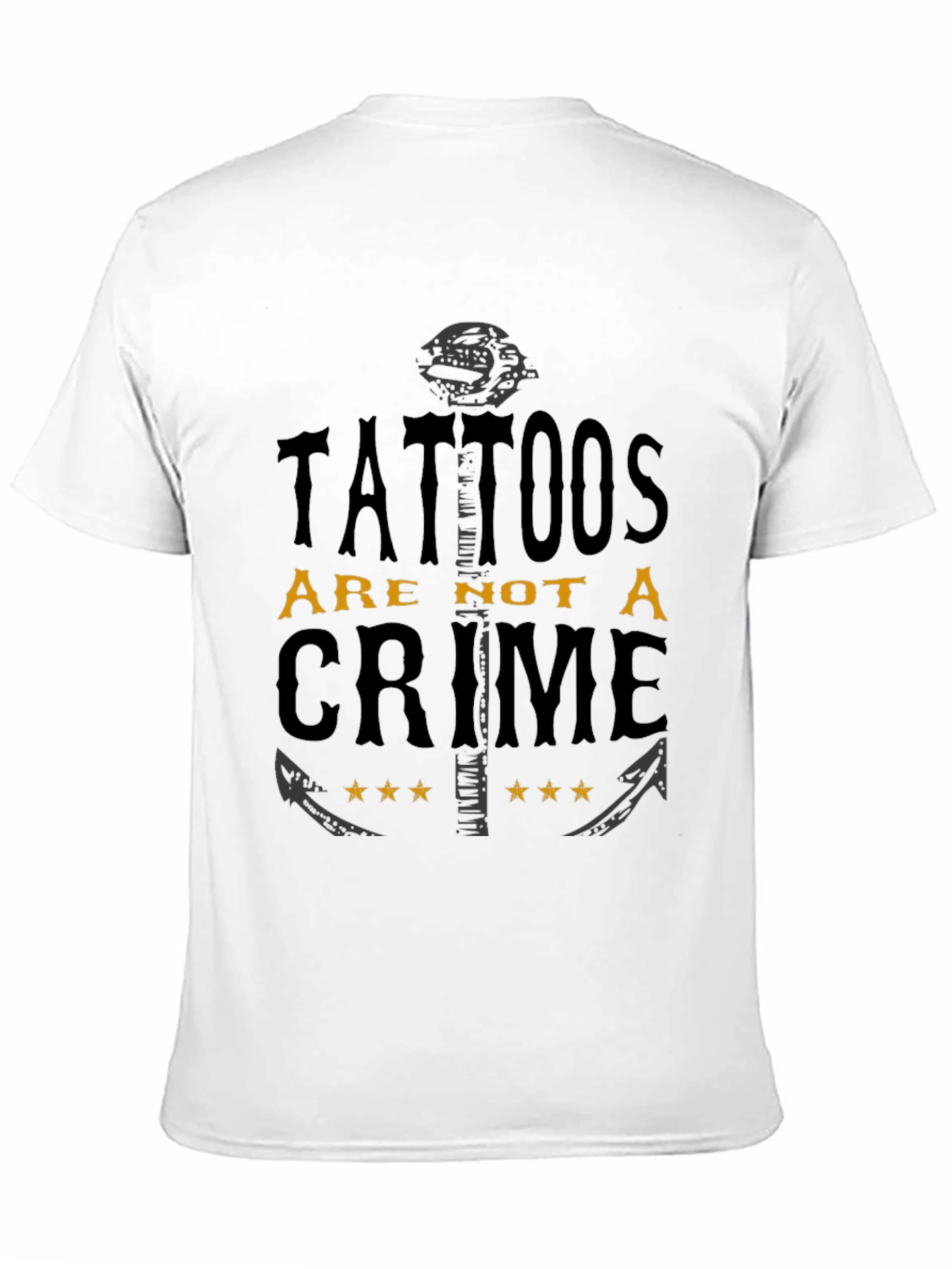 Tattoos Are Not a Crime Black Graphic T-Shirt