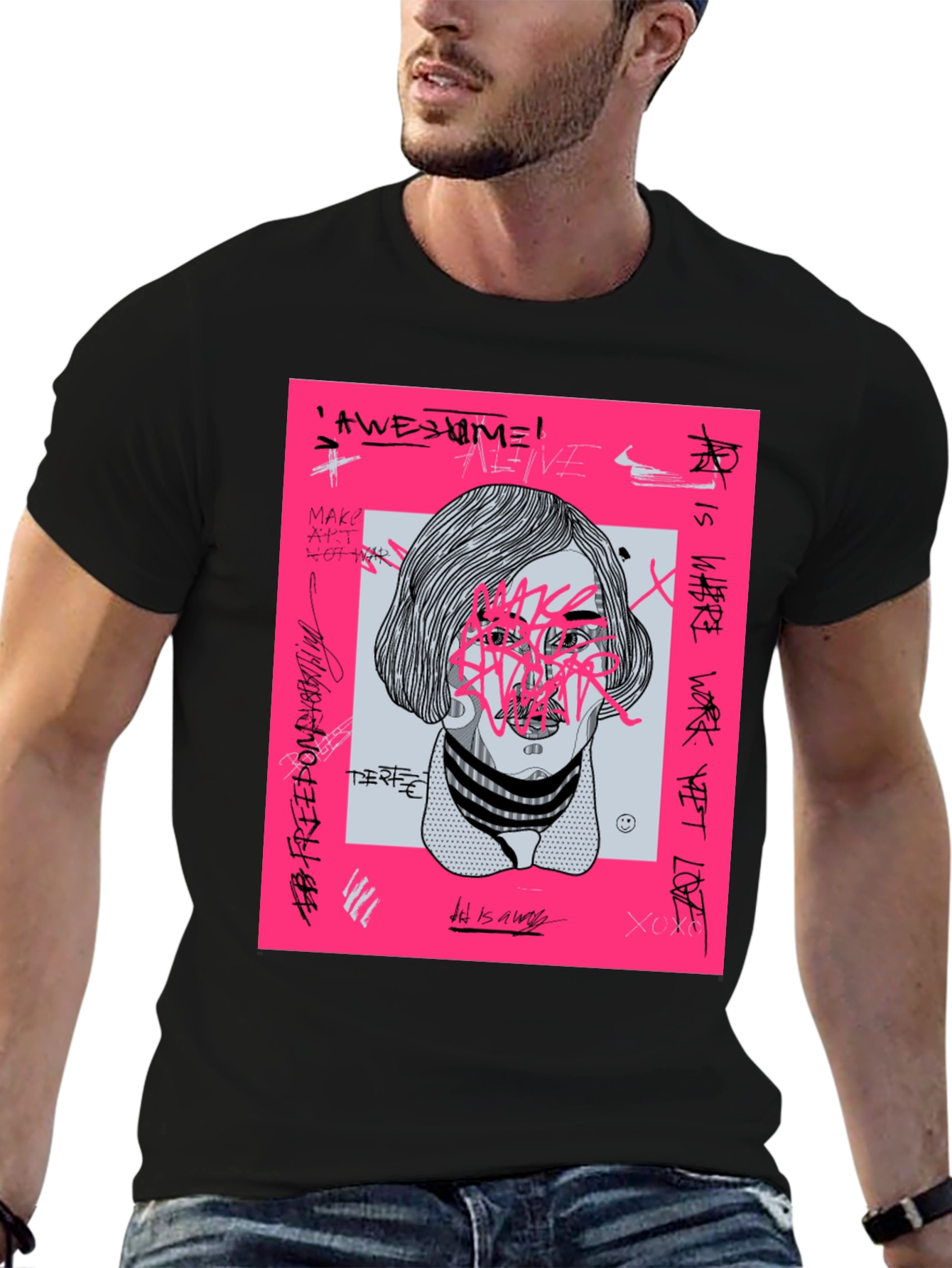 Edgy Graphic Print T-Shirt