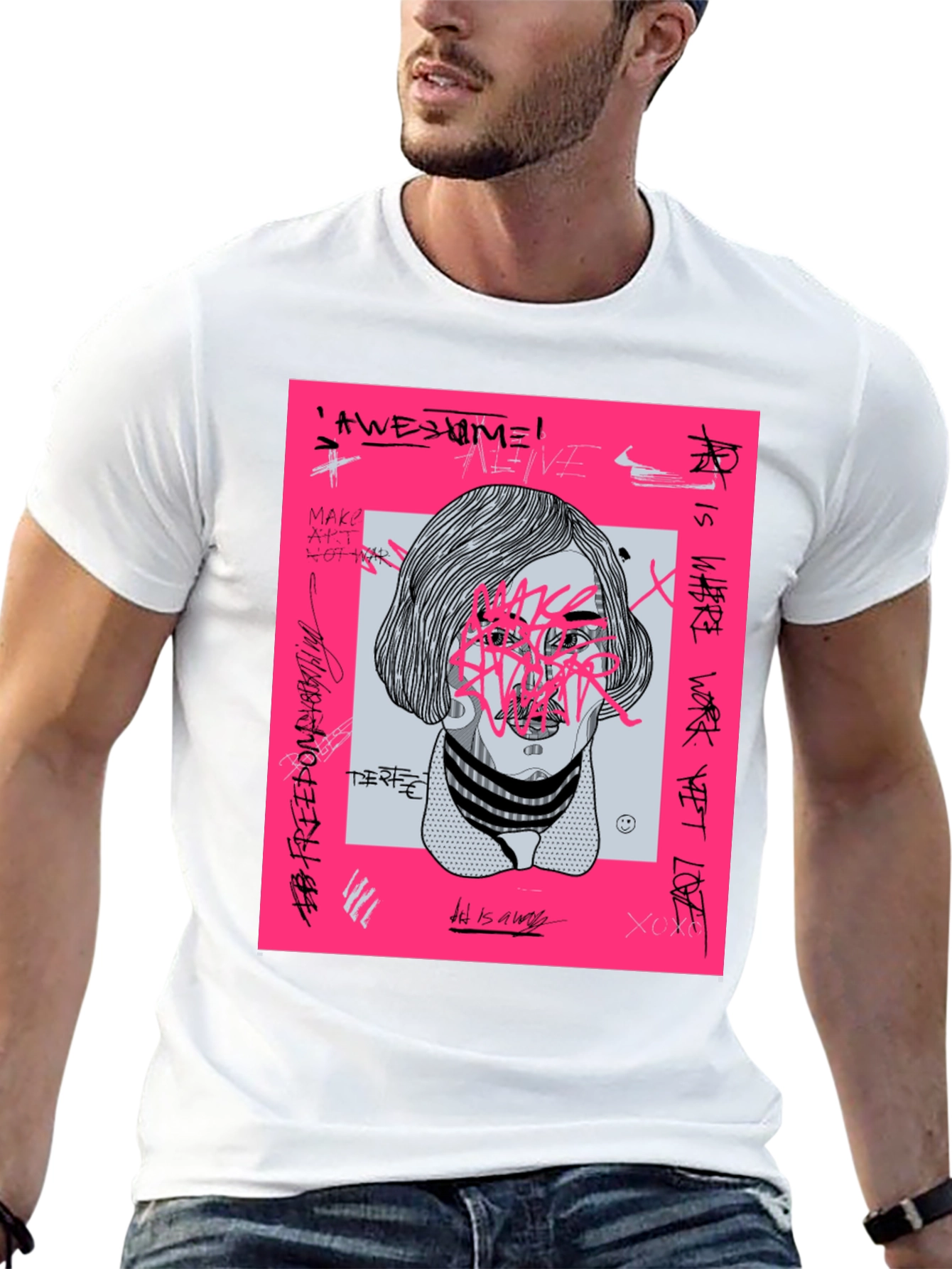 Edgy Graphic Print T-Shirt