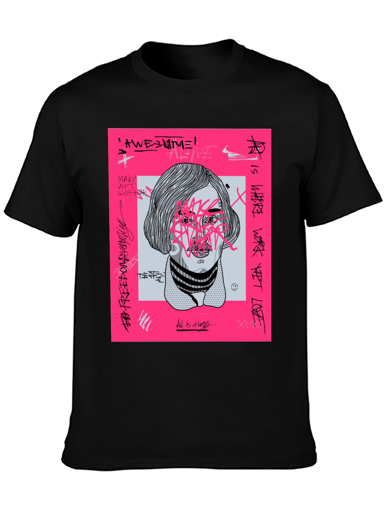 Edgy Graphic Print T-Shirt