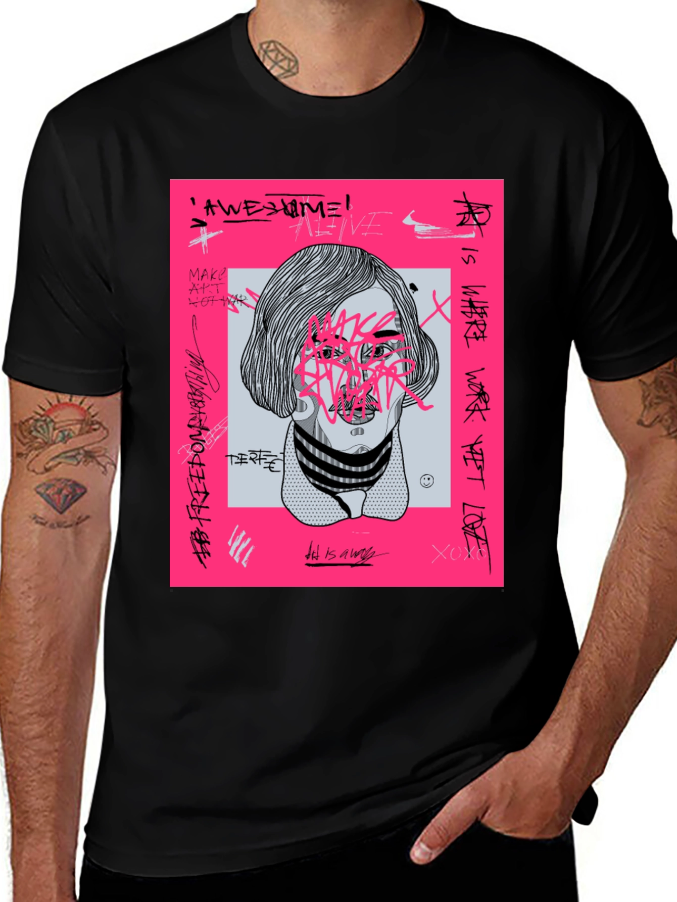 Edgy Graphic Print T-Shirt