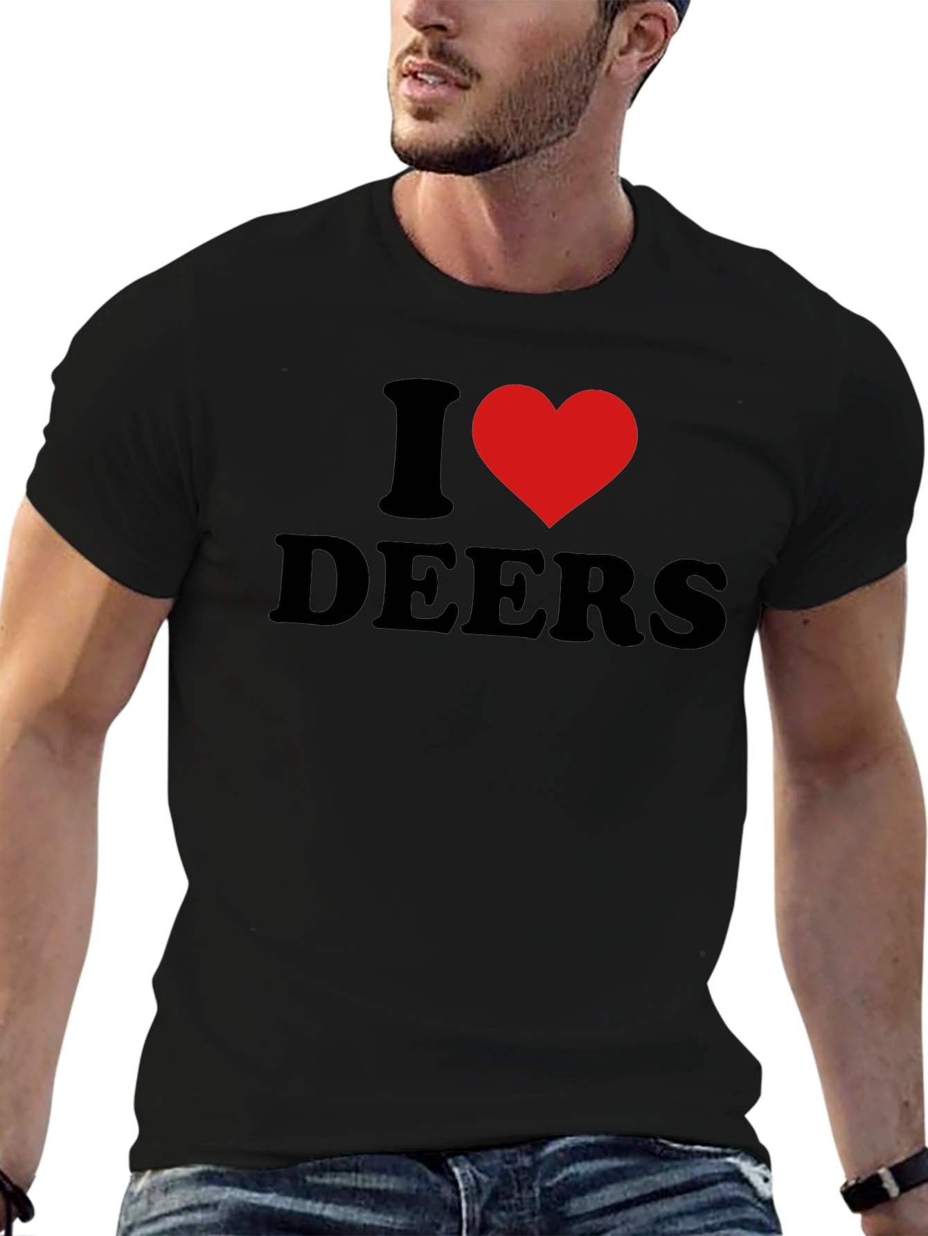 I Love Deers Black T-Shirt