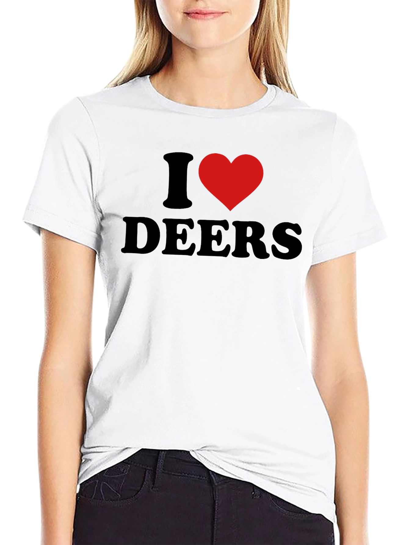 I Love Deers Black T-Shirt