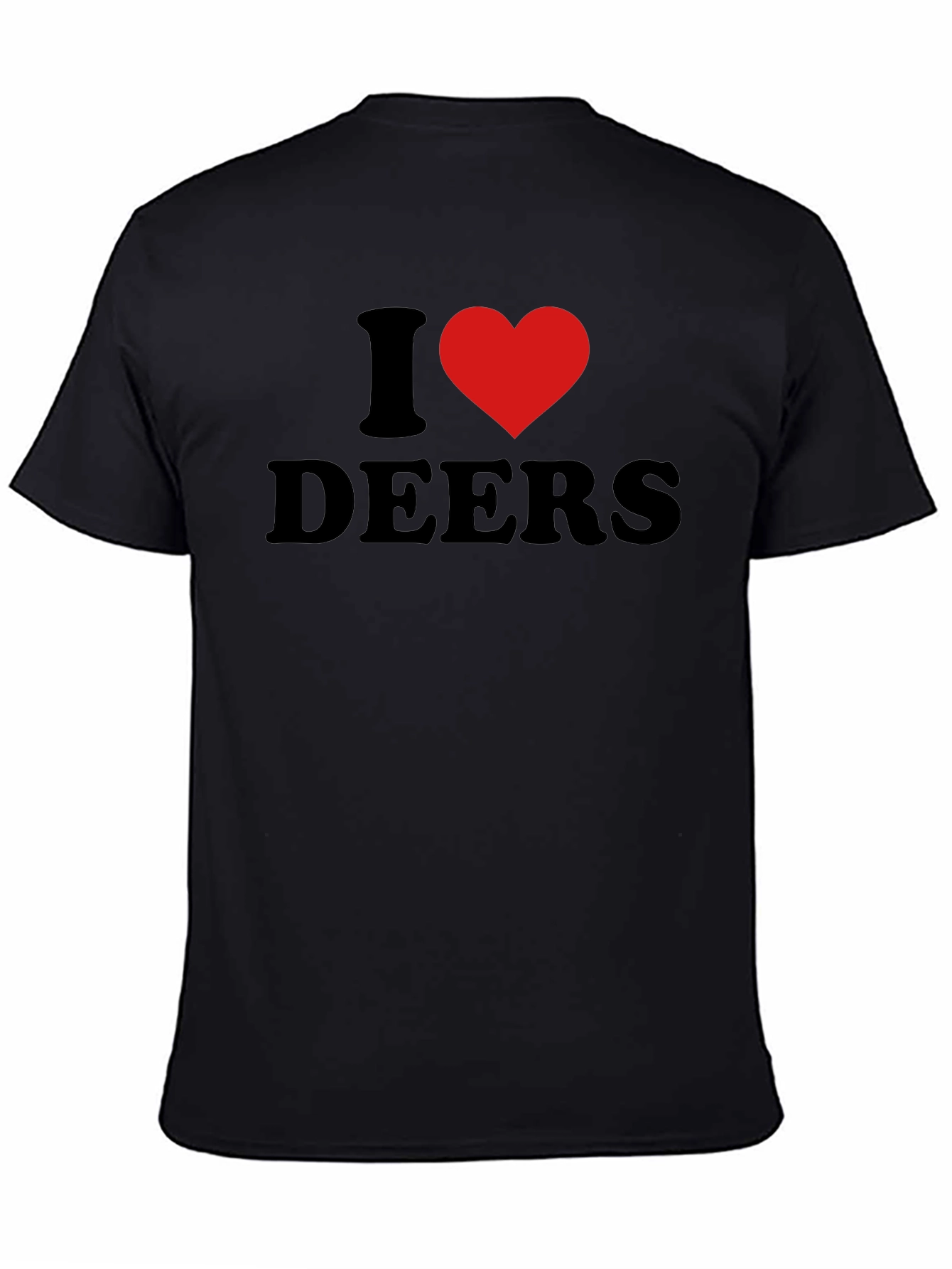 I Love Deers Black T-Shirt
