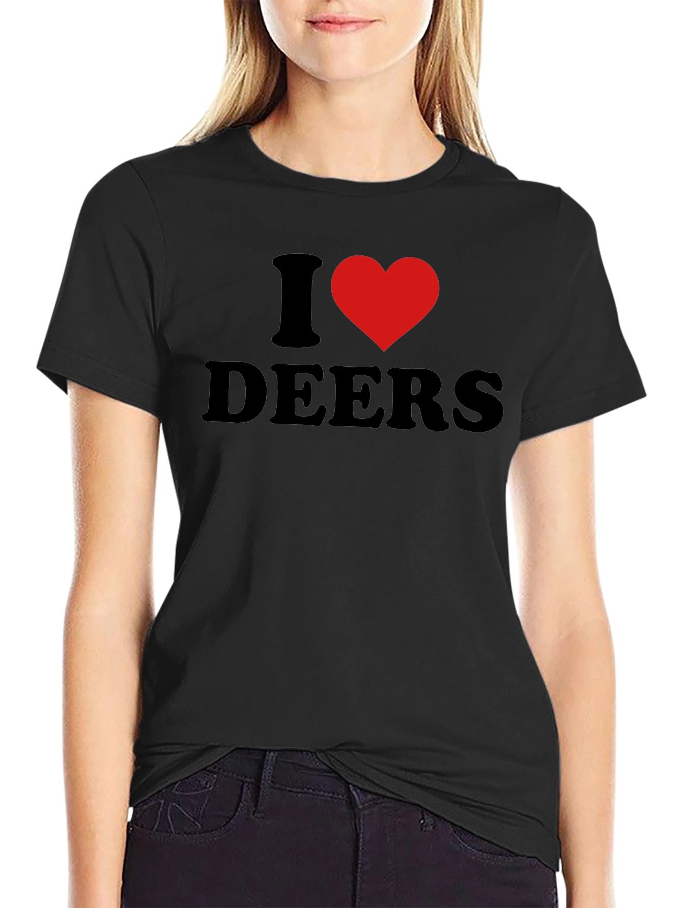 I Love Deers Black T-Shirt