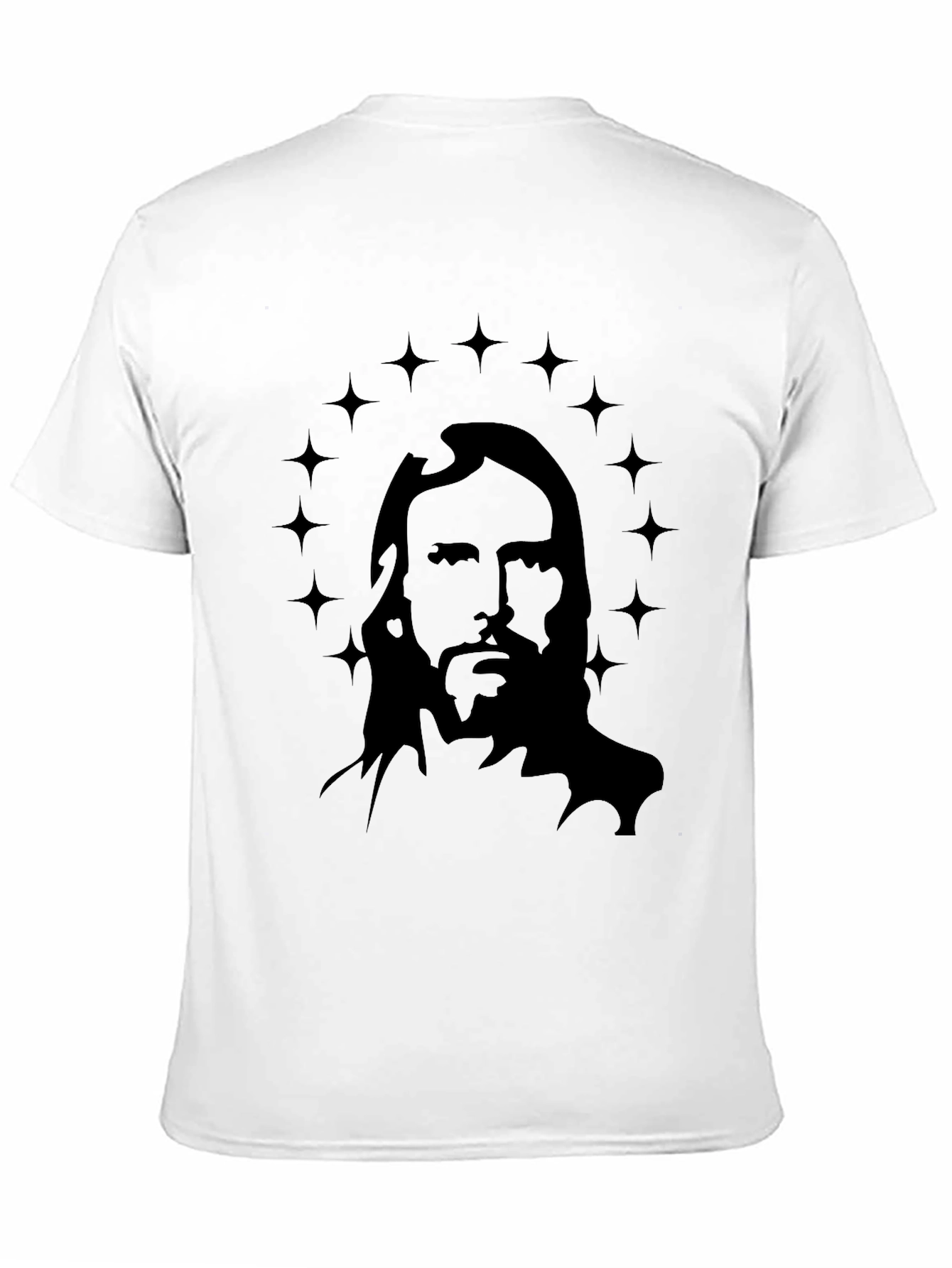 Jesus Christ Star Halo Graphic Black T-Shirt