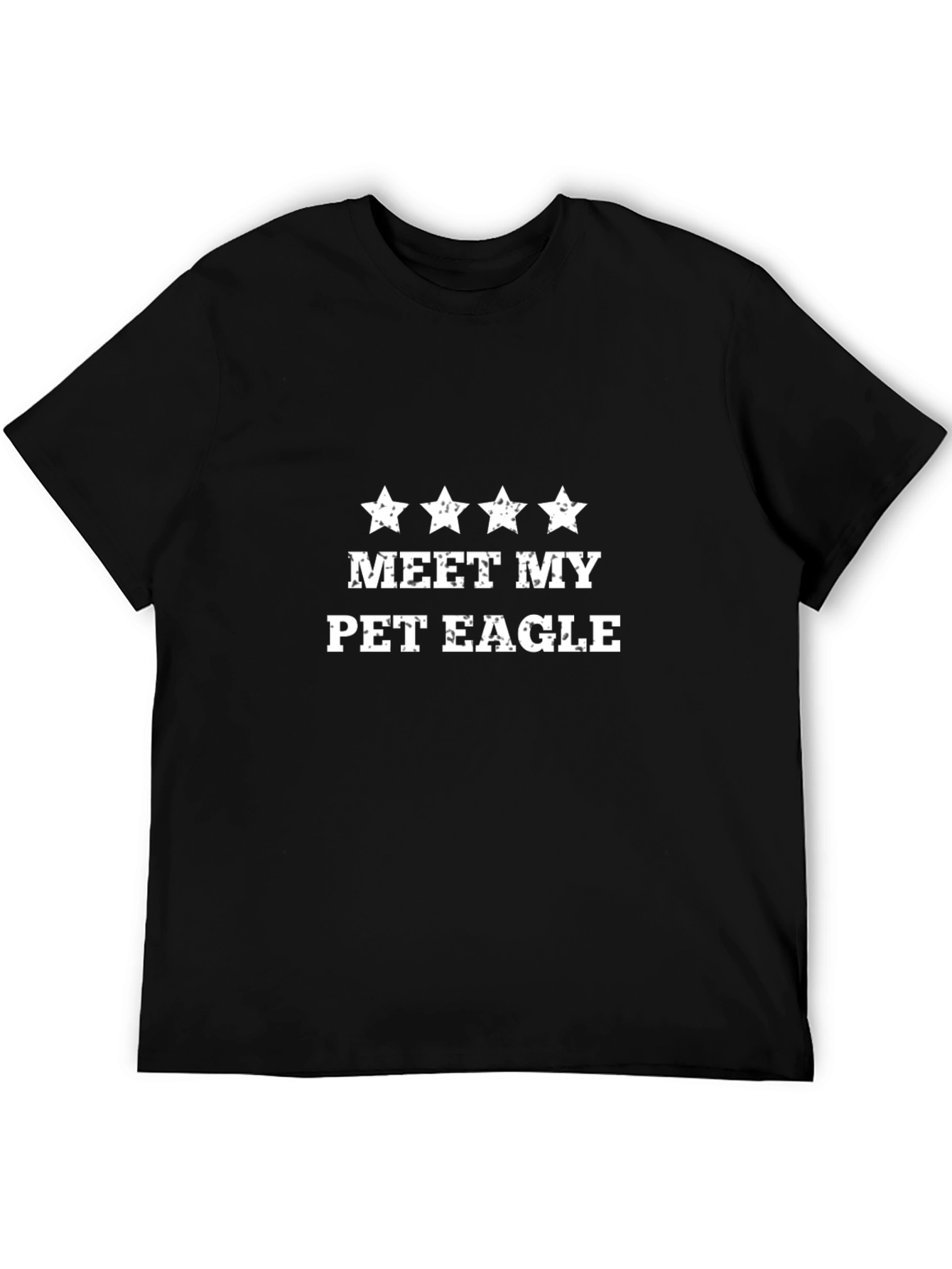 Meet My Pet Eagle Graphic T-Shirt - Black