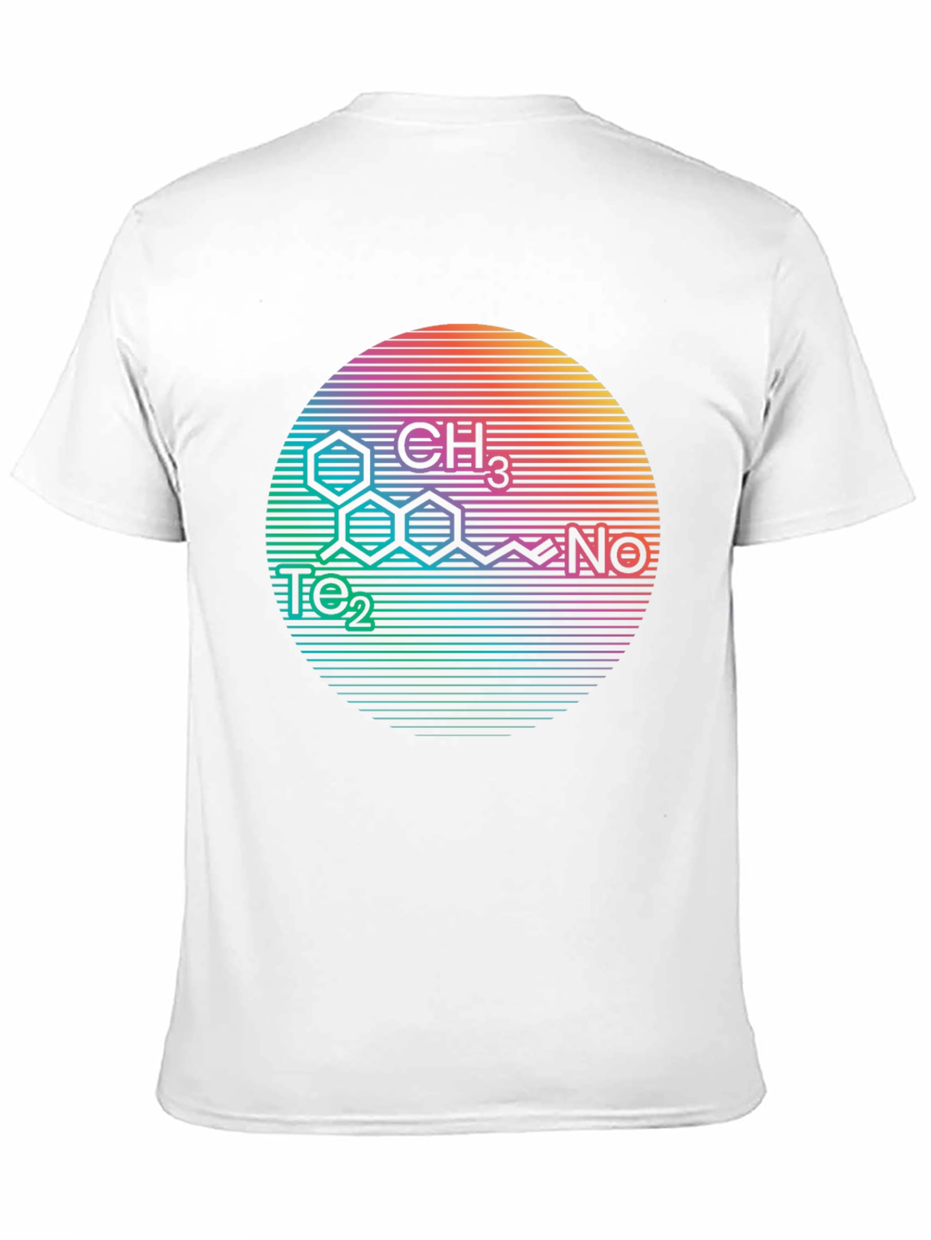 Molecular Structure Rainbow Circle Black T-Shirt