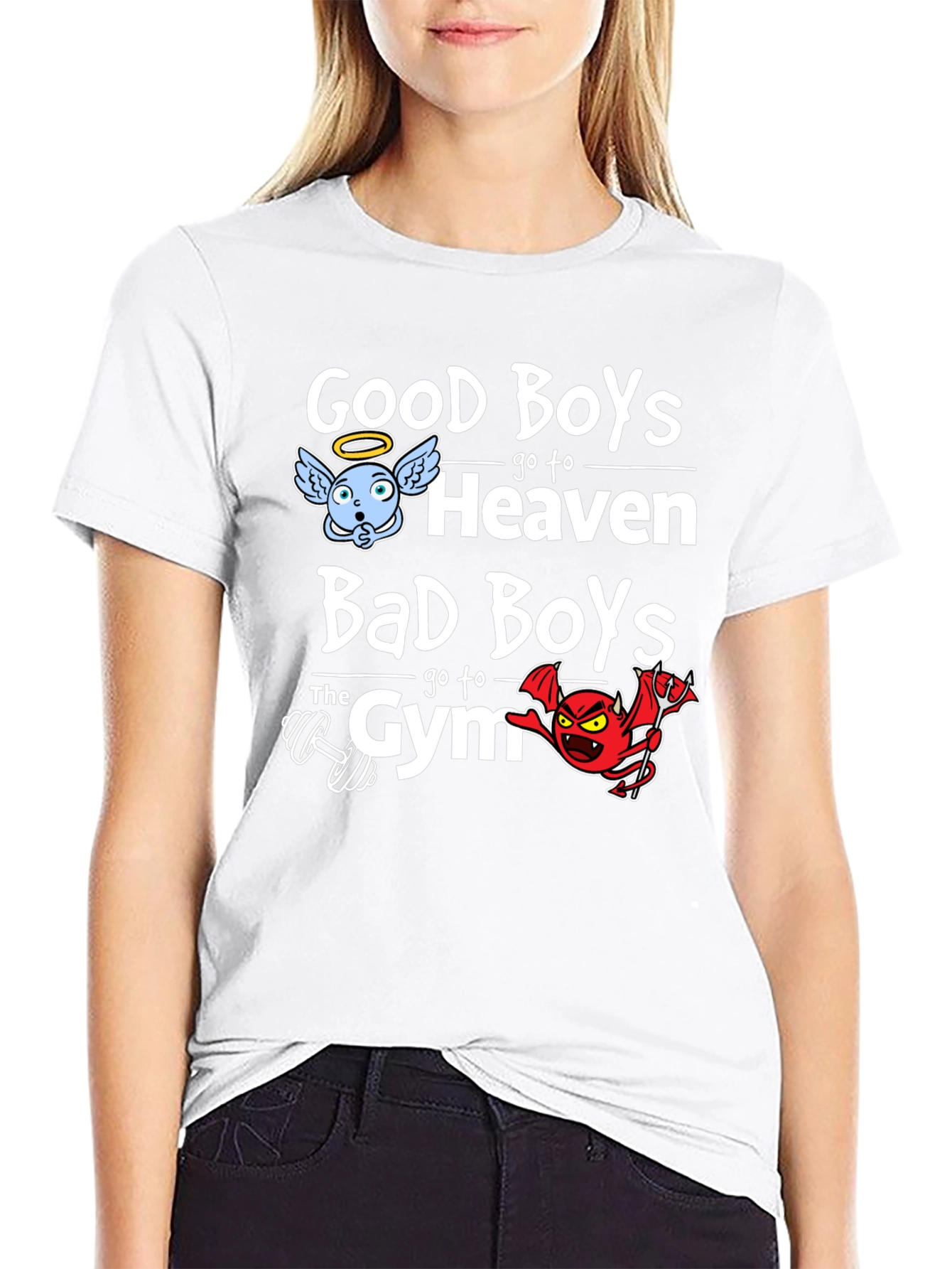 Good Boys Heaven Bad Boys Gym Graphic Tee