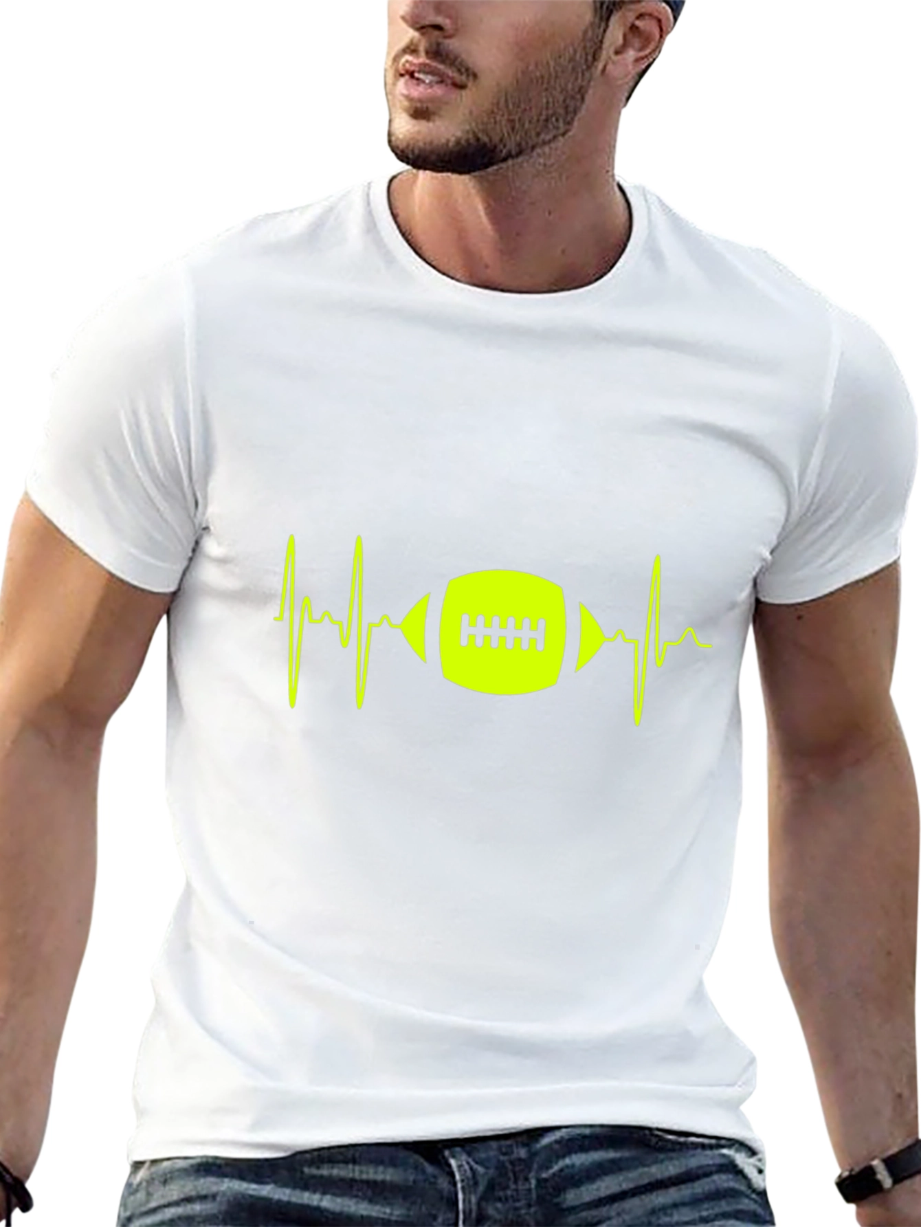 Football Heartbeat Graphic Tee
