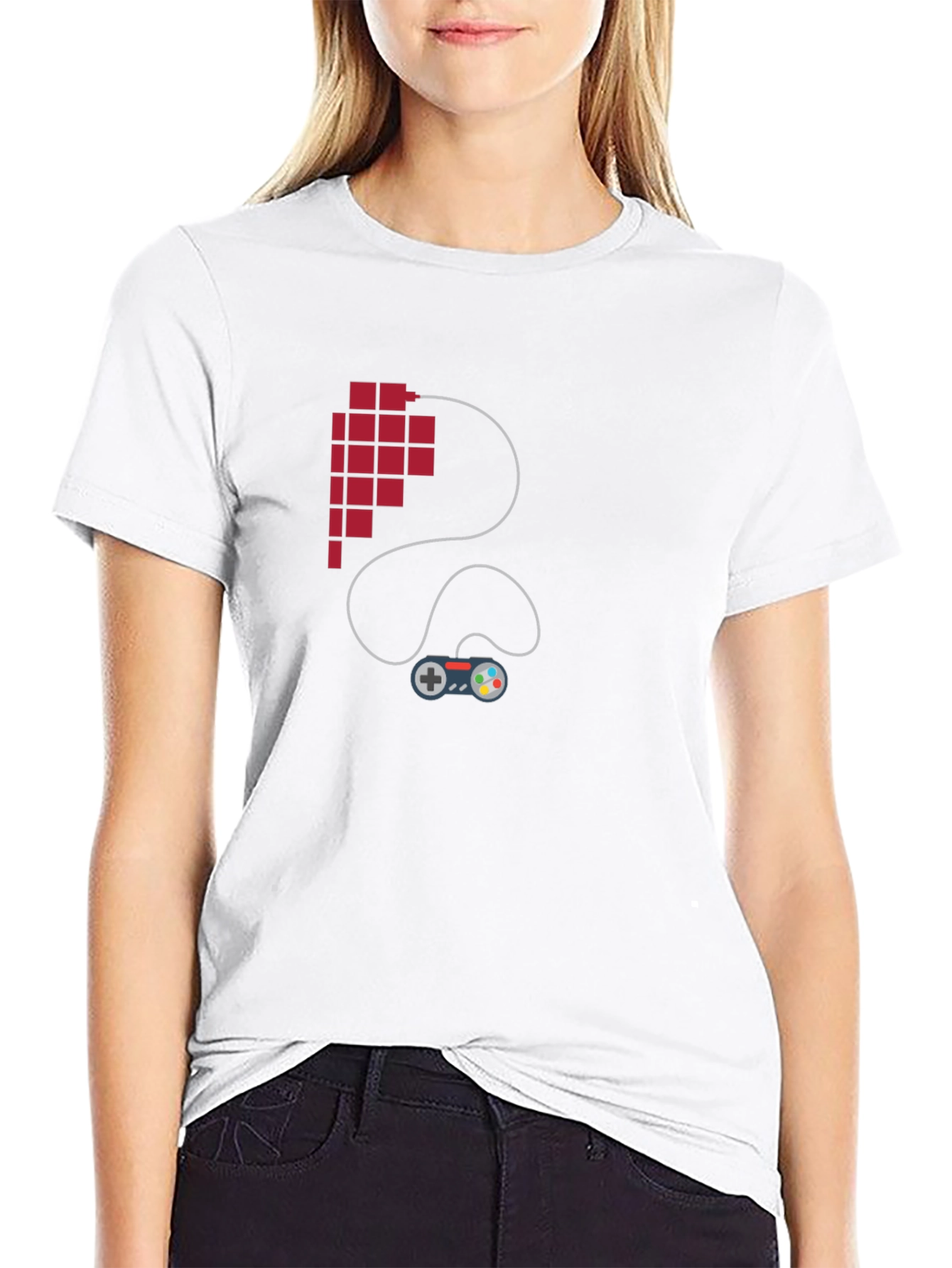 Pixel Heart Controller T-Shirt - Gamer Style