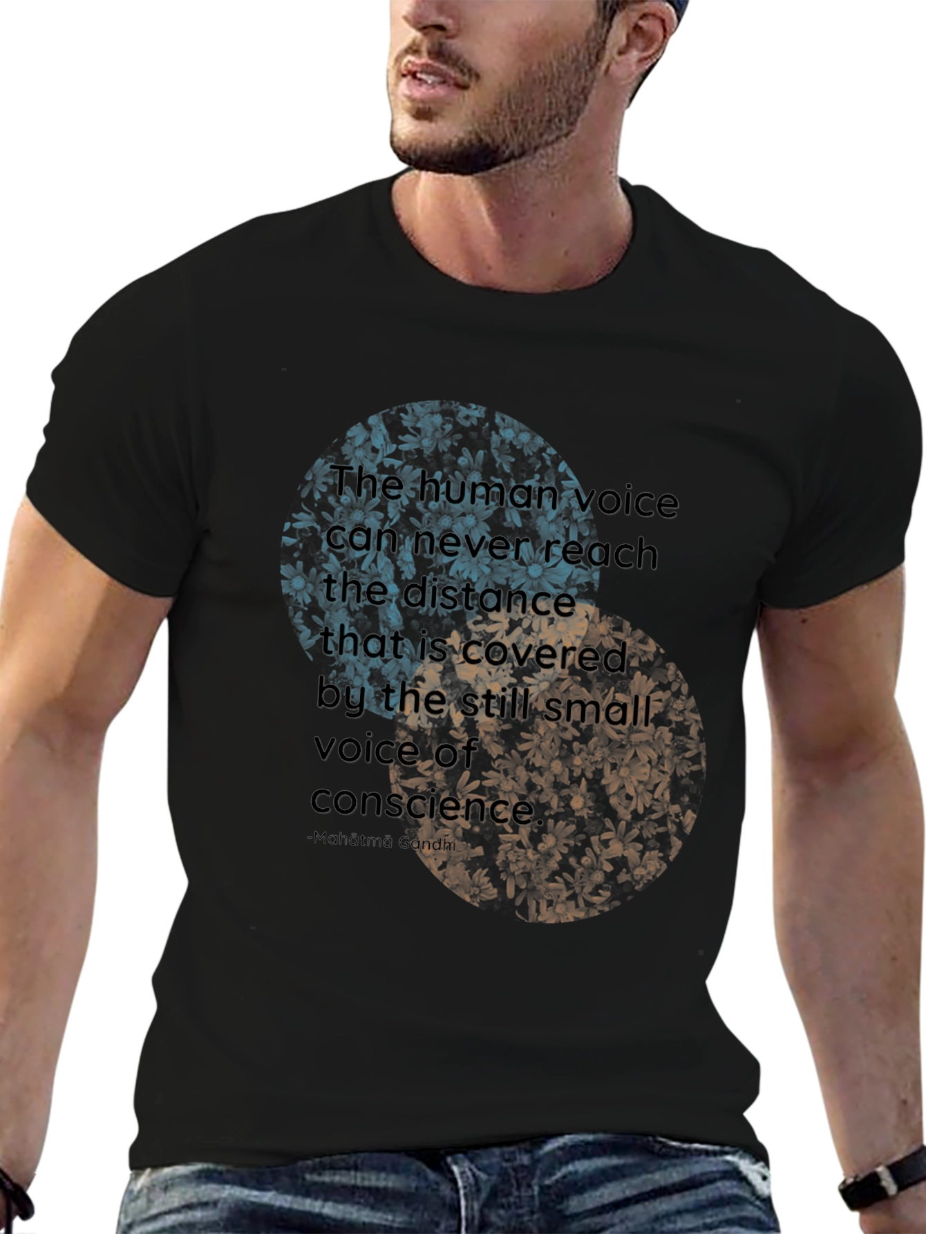 Inspirational Quote Graphic T-Shirt - Gandhi Quote