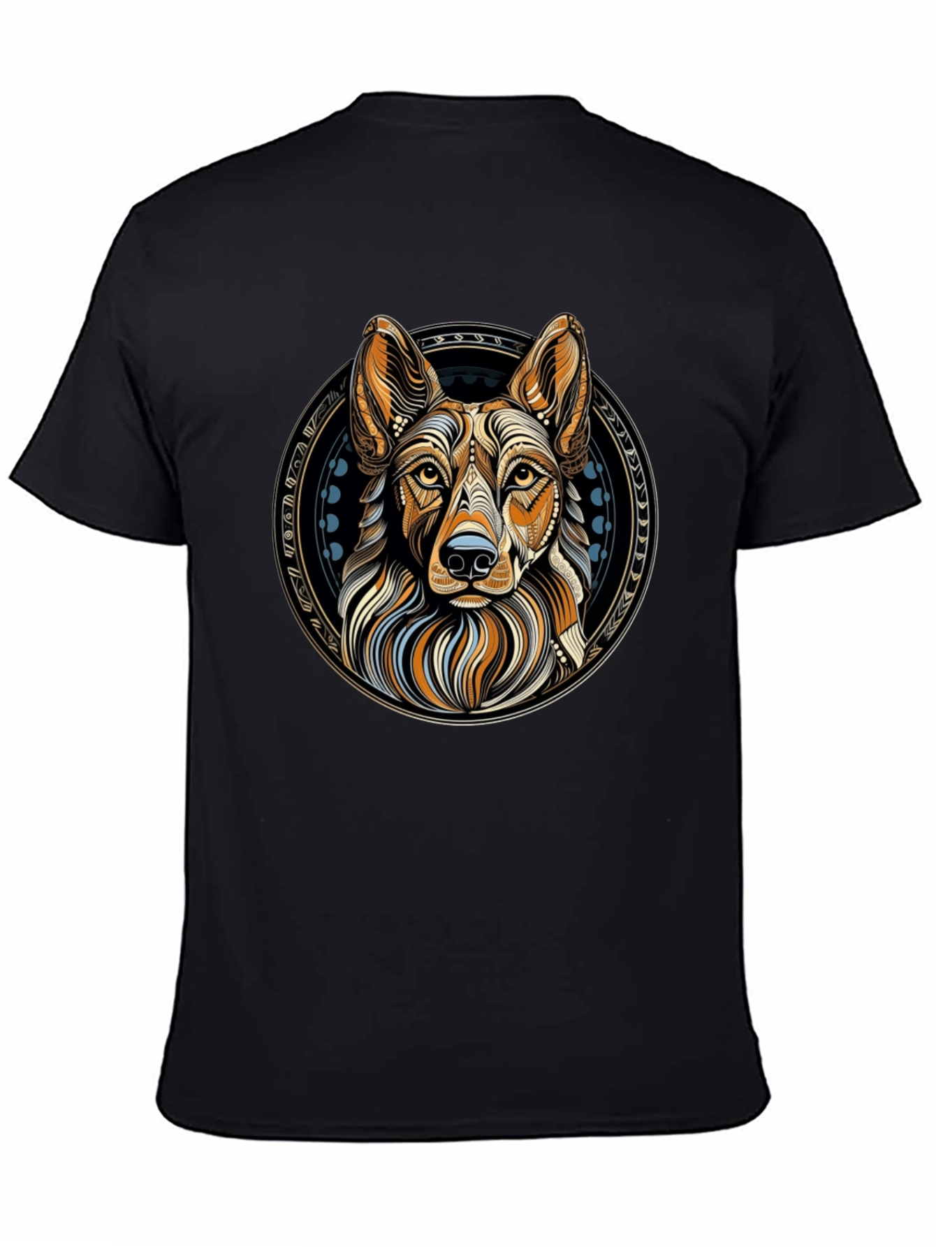 Geometric Dog Graphic Tee - Artistic Canine Design
