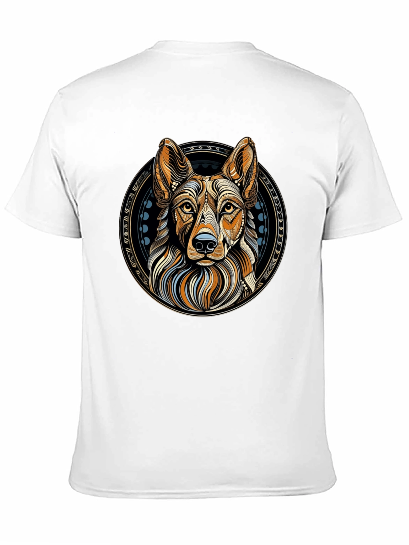 Geometric Dog Graphic Tee - Artistic Canine Design