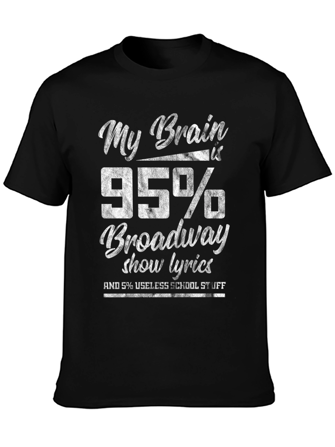 Broadway Lyrics T-Shirt: My Brain is 95% Broadway