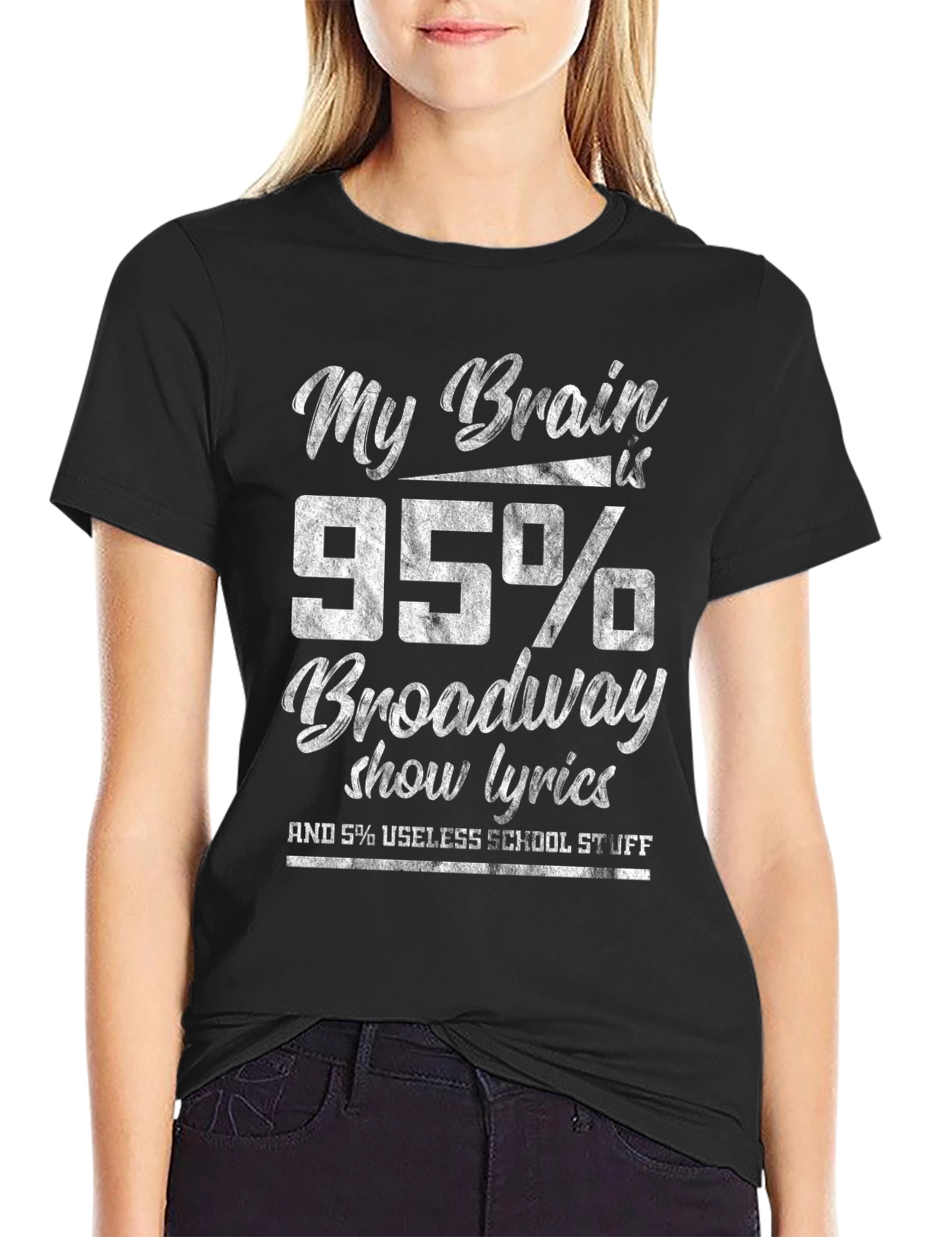 Broadway Lyrics T-Shirt: My Brain is 95% Broadway