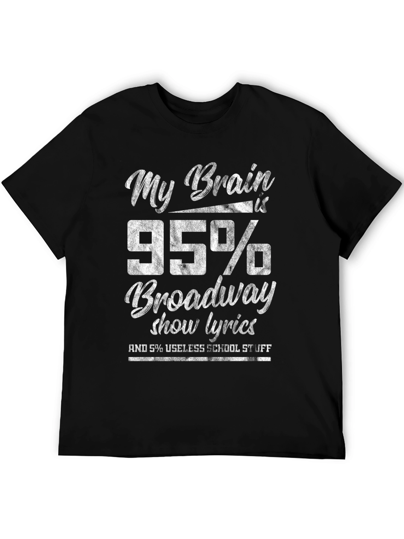 Broadway Lyrics T-Shirt: My Brain is 95% Broadway
