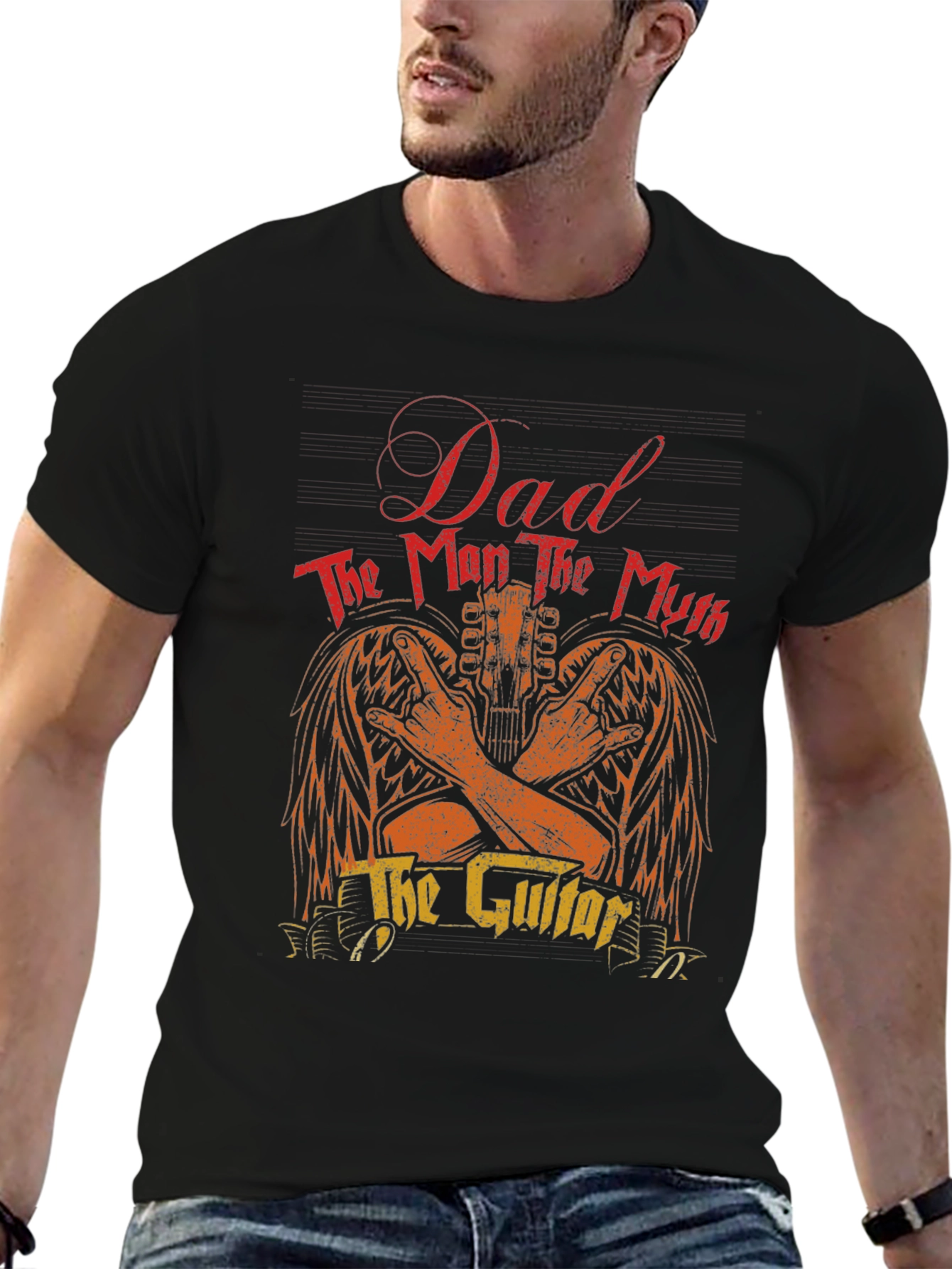 Dad Guitar Graphic T-Shirt - Rocker Fathers Day Tee