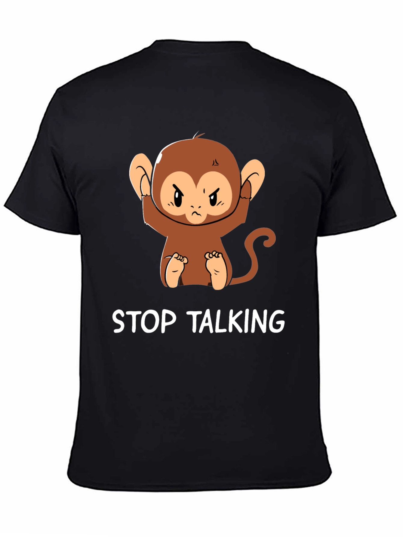 Stop Talking Monkey Graphic T-Shirt