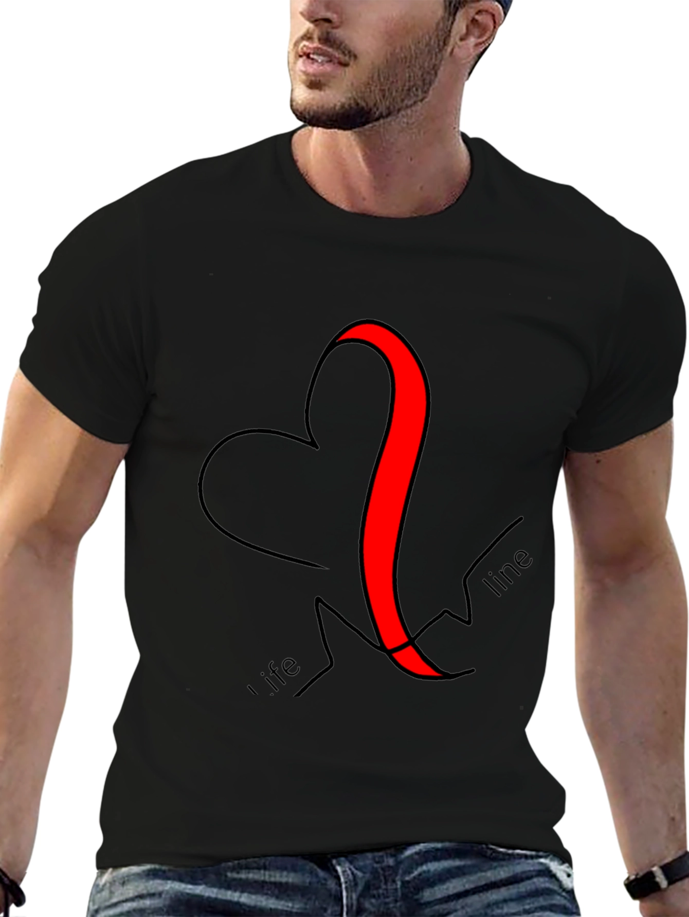 Heart Lifeline Graphic Tee - Modern Comfort