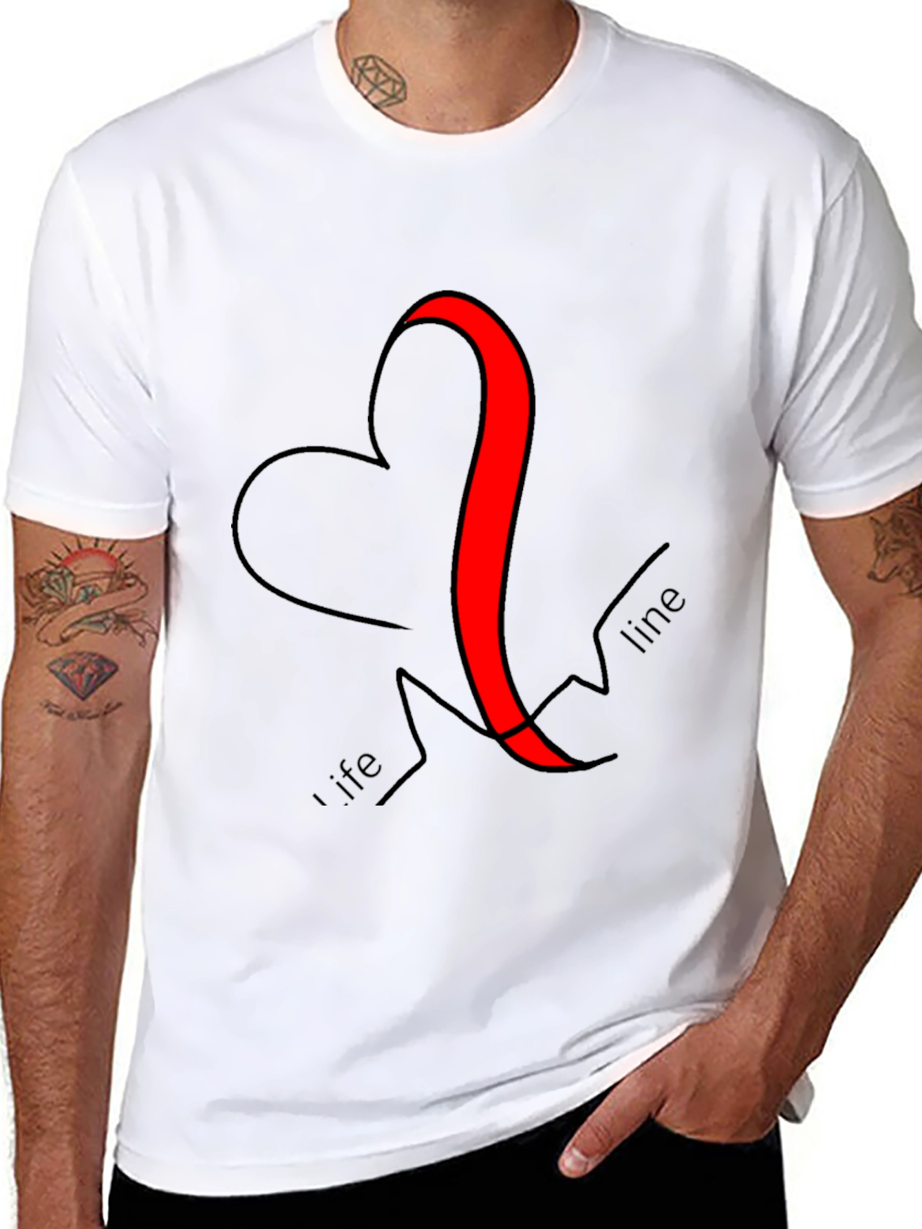 Heart Lifeline Graphic Tee - Modern Comfort
