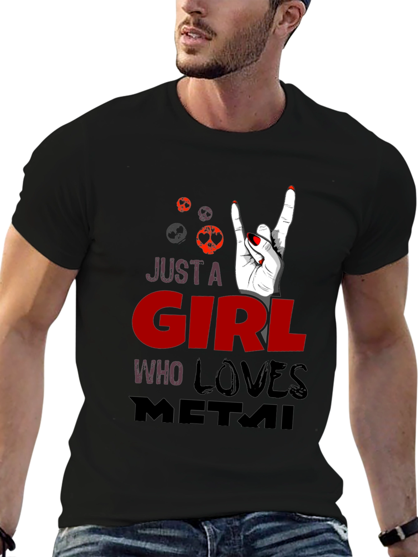 Just a Girl Who Loves Metal Graphic T-Shirt