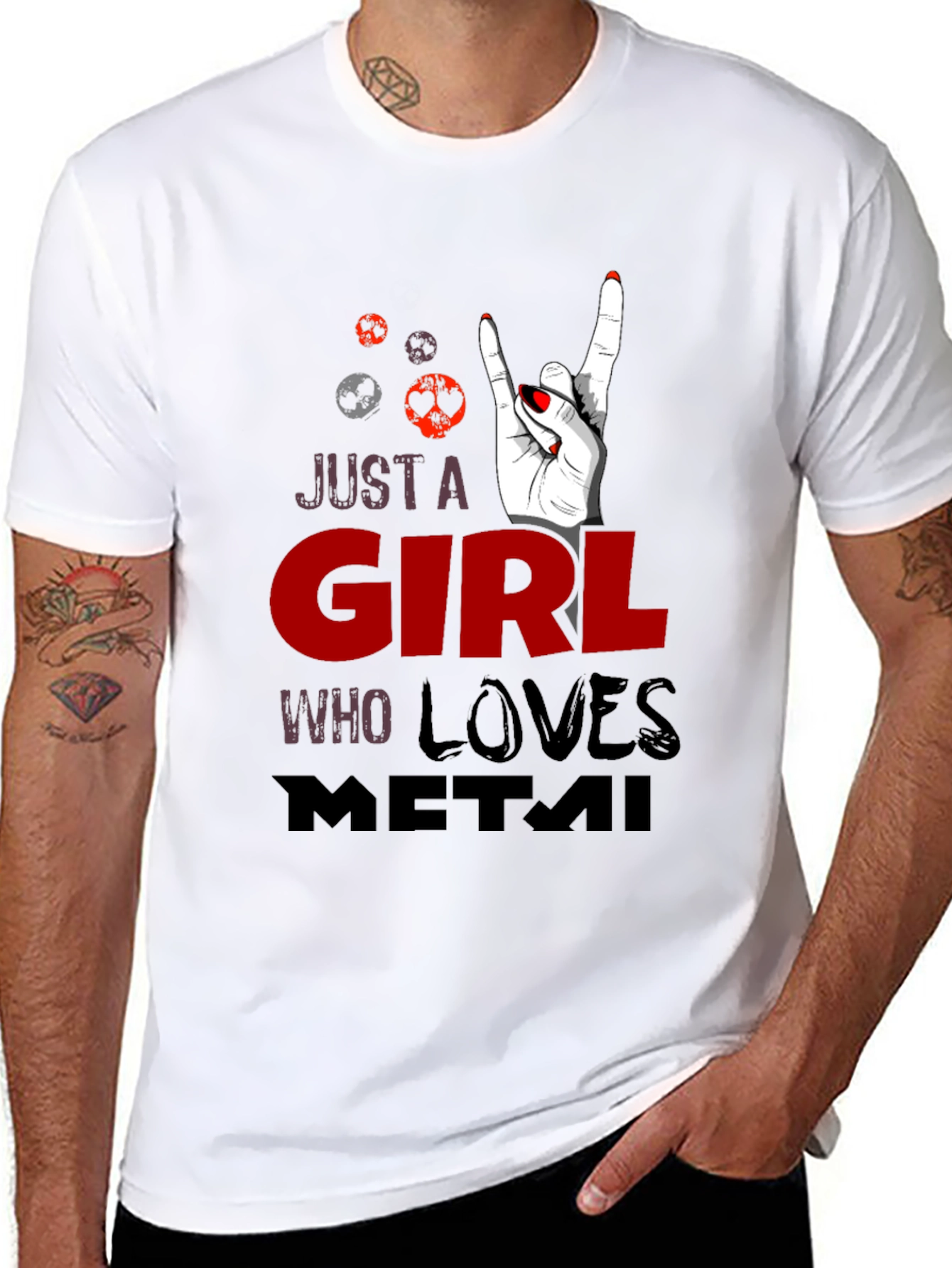 Just a Girl Who Loves Metal Graphic T-Shirt