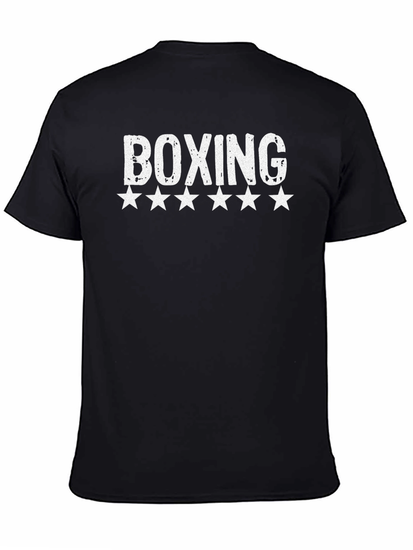 Boxing Star Graphic Tee - Black Cotton T-Shirt