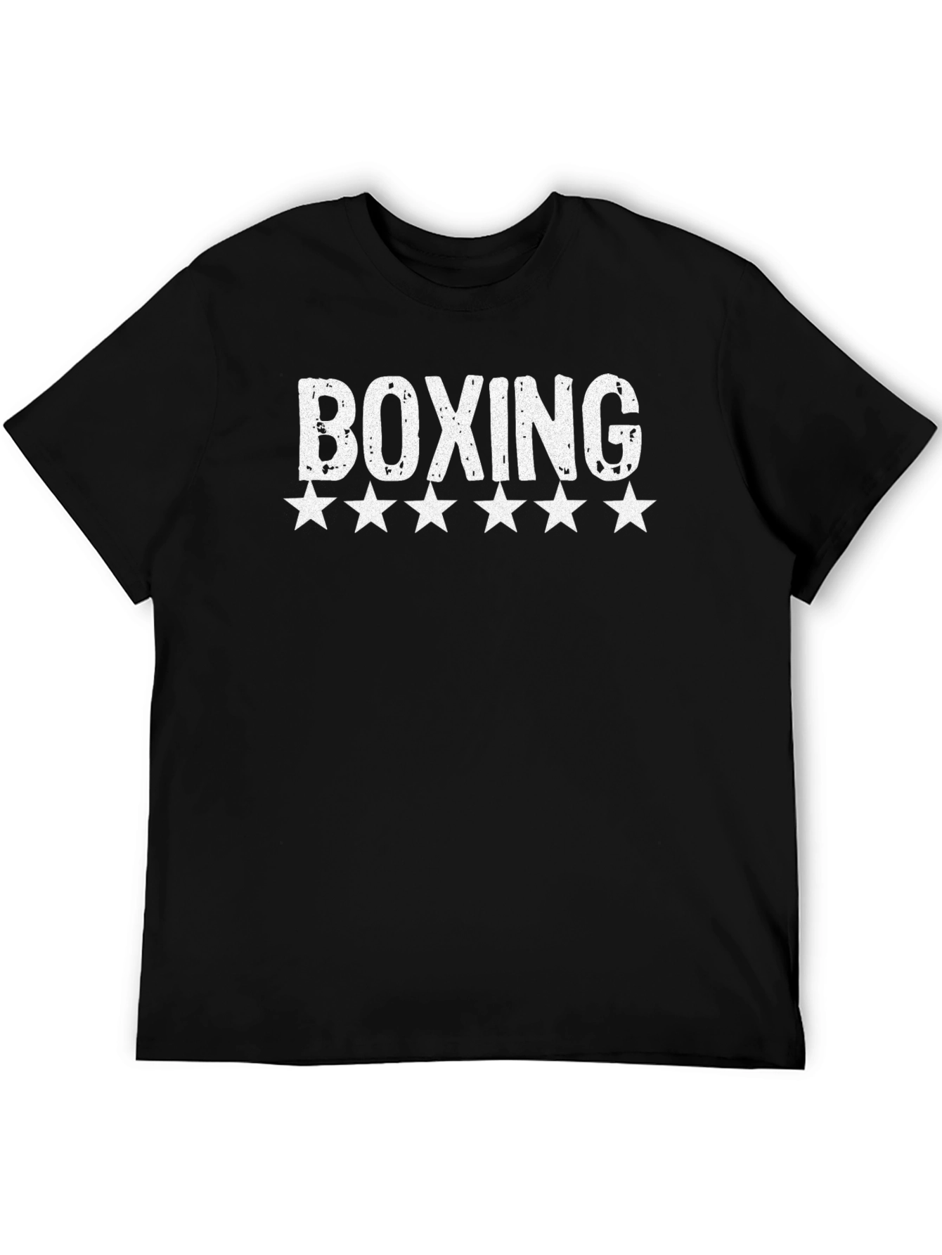 Boxing Star Graphic Tee - Black Cotton T-Shirt